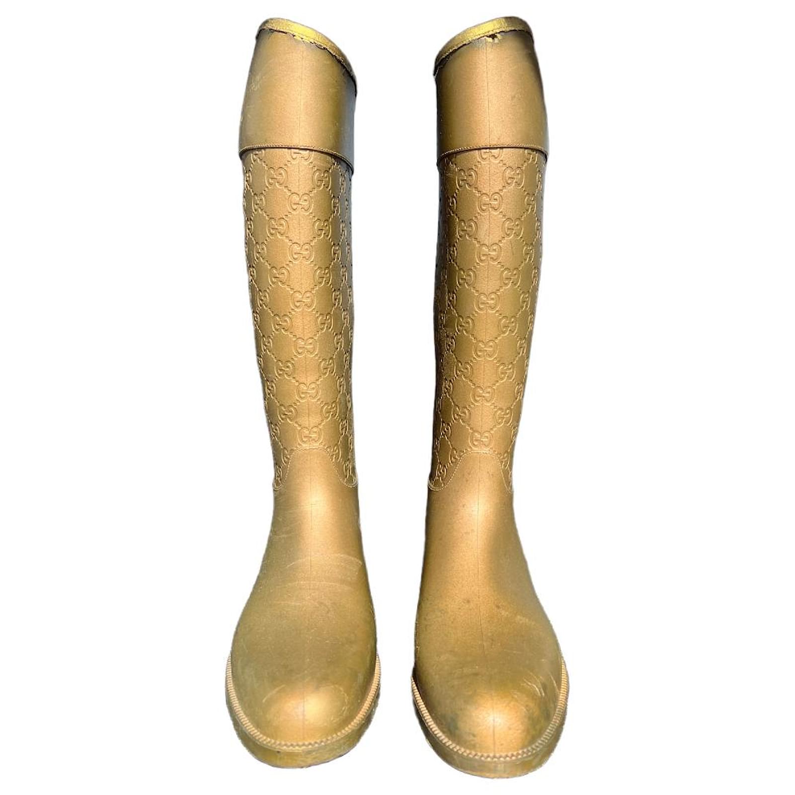 Gucci Boots Golden Rubber ref.620810 - Joli Closet