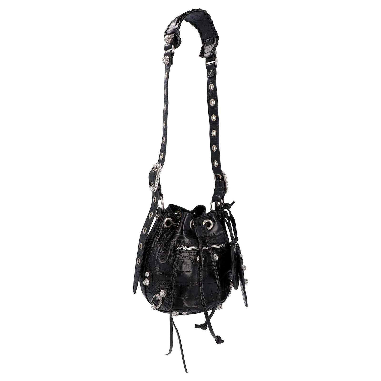 Balenciaga Women Black Leather Le Cagole Xs Bucket Bag