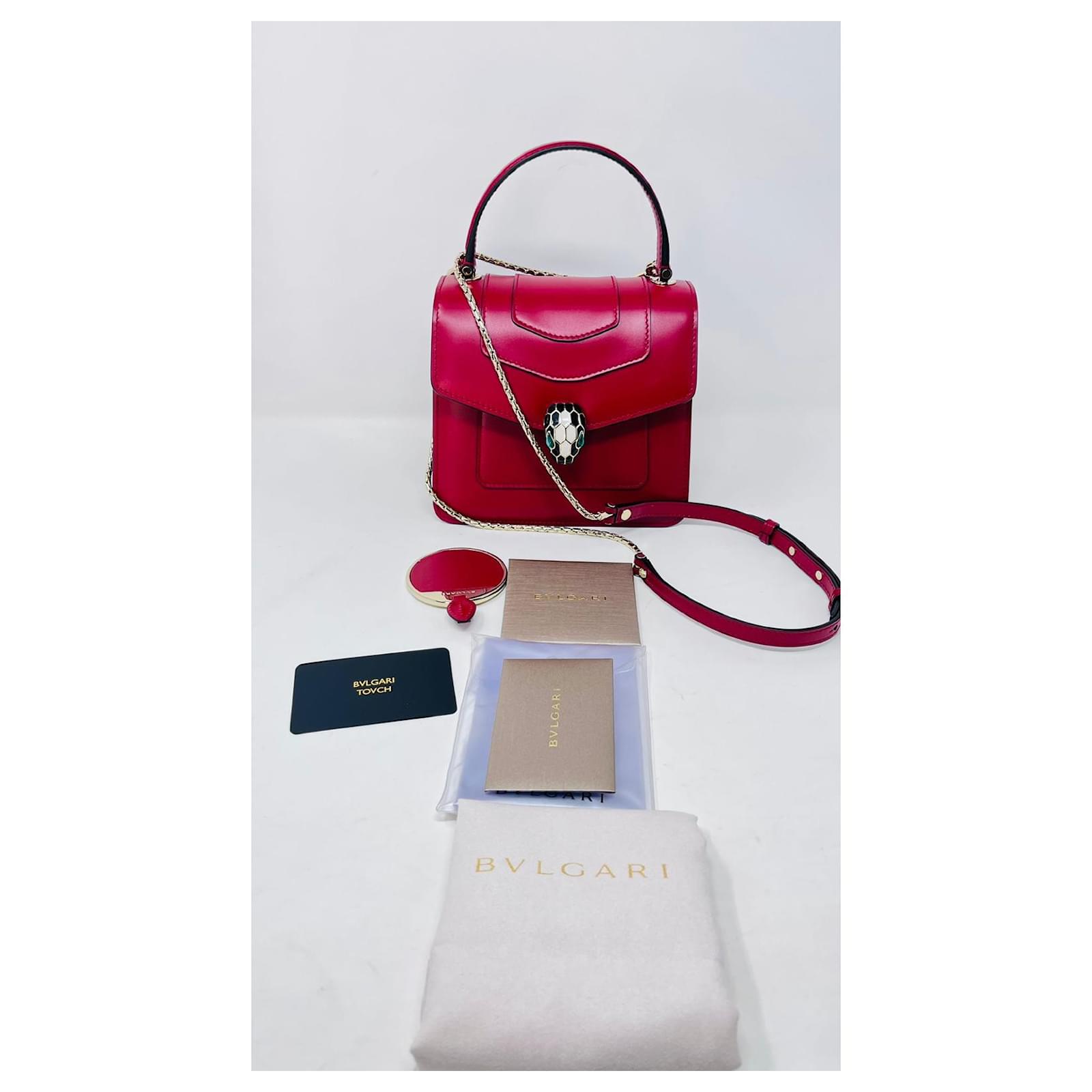 Serpenti leather handbag Bvlgari Red in Leather - 34951503