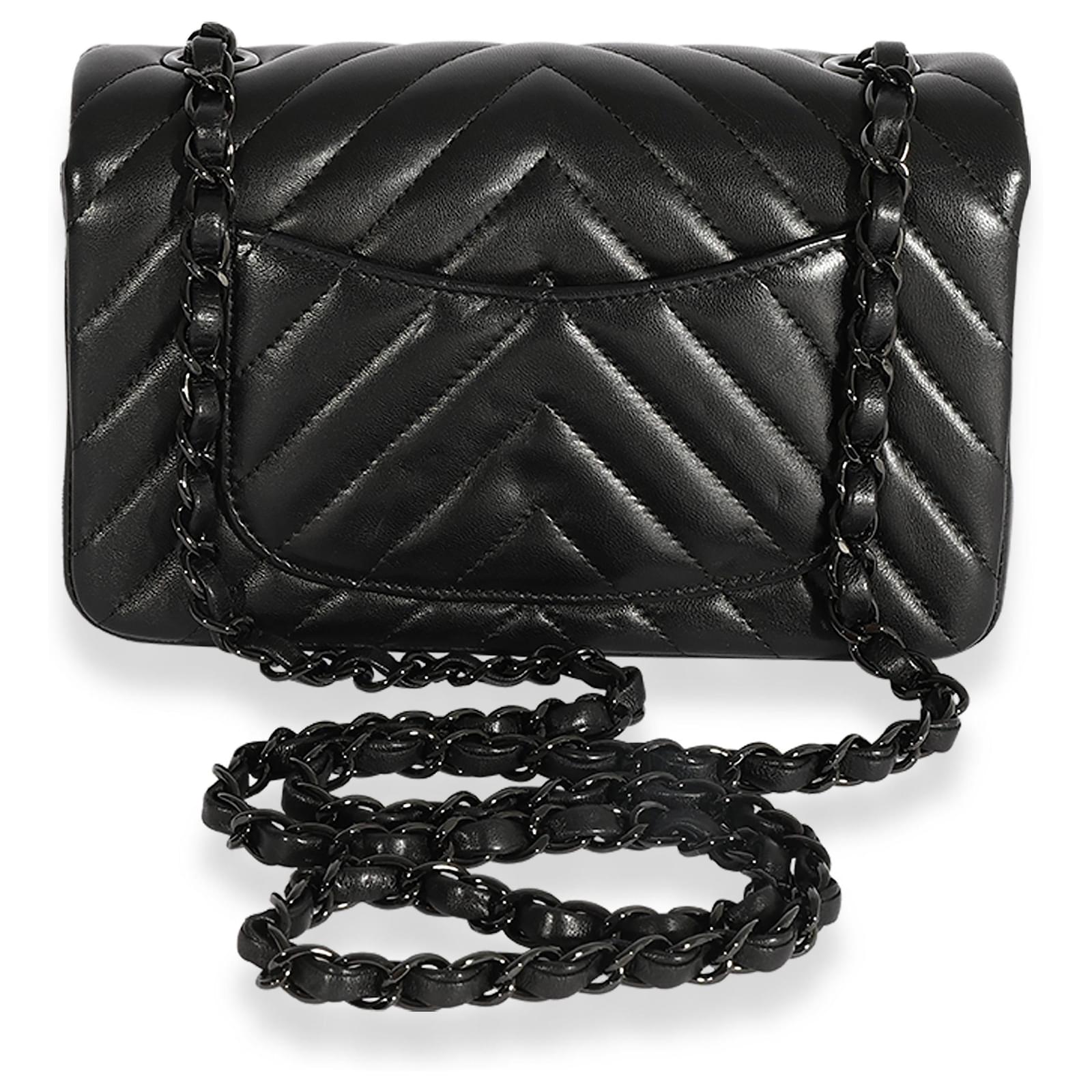 Chanel Black Quilted Patent Leather Reissue Mini So Black Flap Black Hardware, 2022 (Like New), Womens Handbag