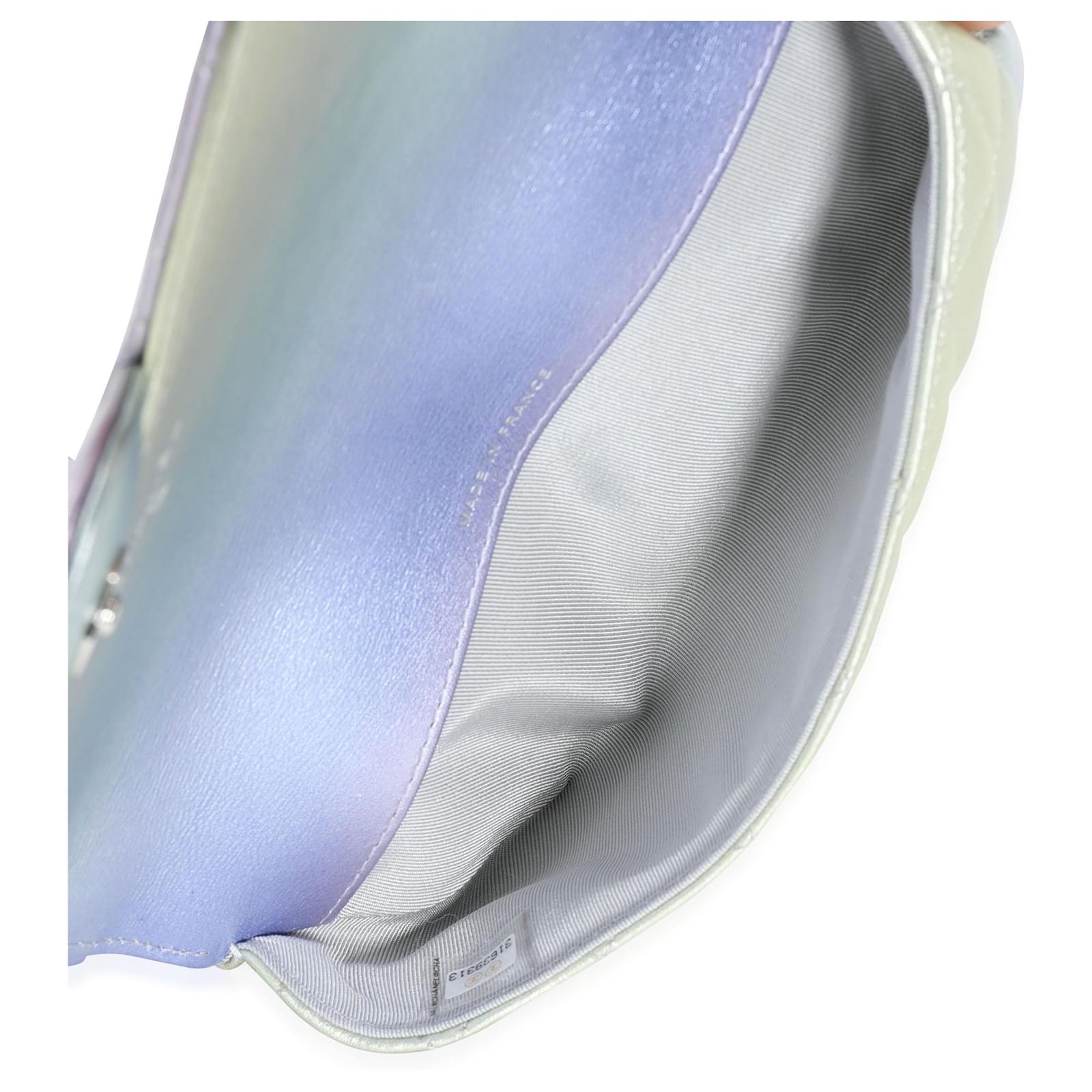 woc in Gradient Metallic Calfskin in Silver purple mix color – L