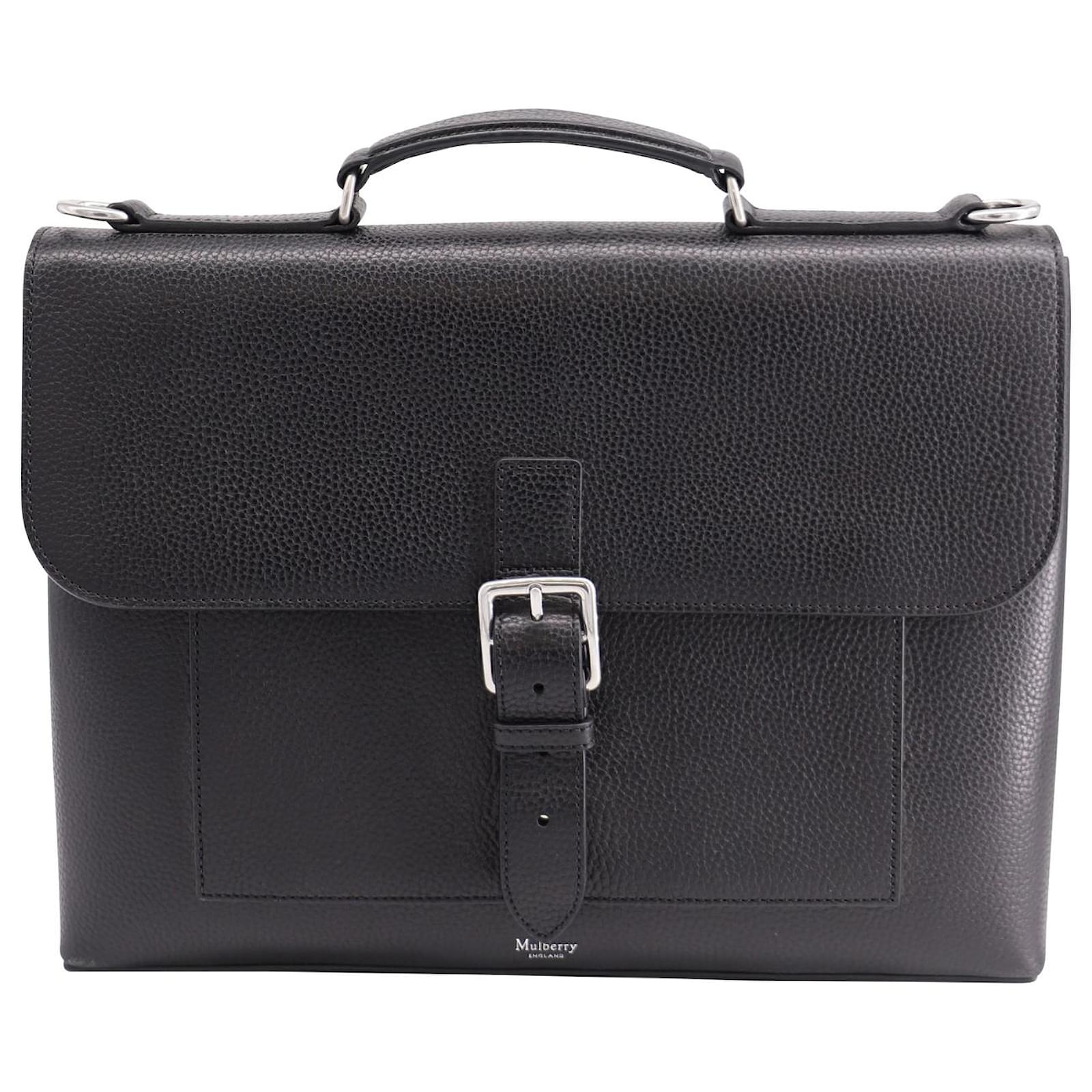 Mulberry Chiltern Briefcase Bag in Black Leather ref.623128 Joli Closet