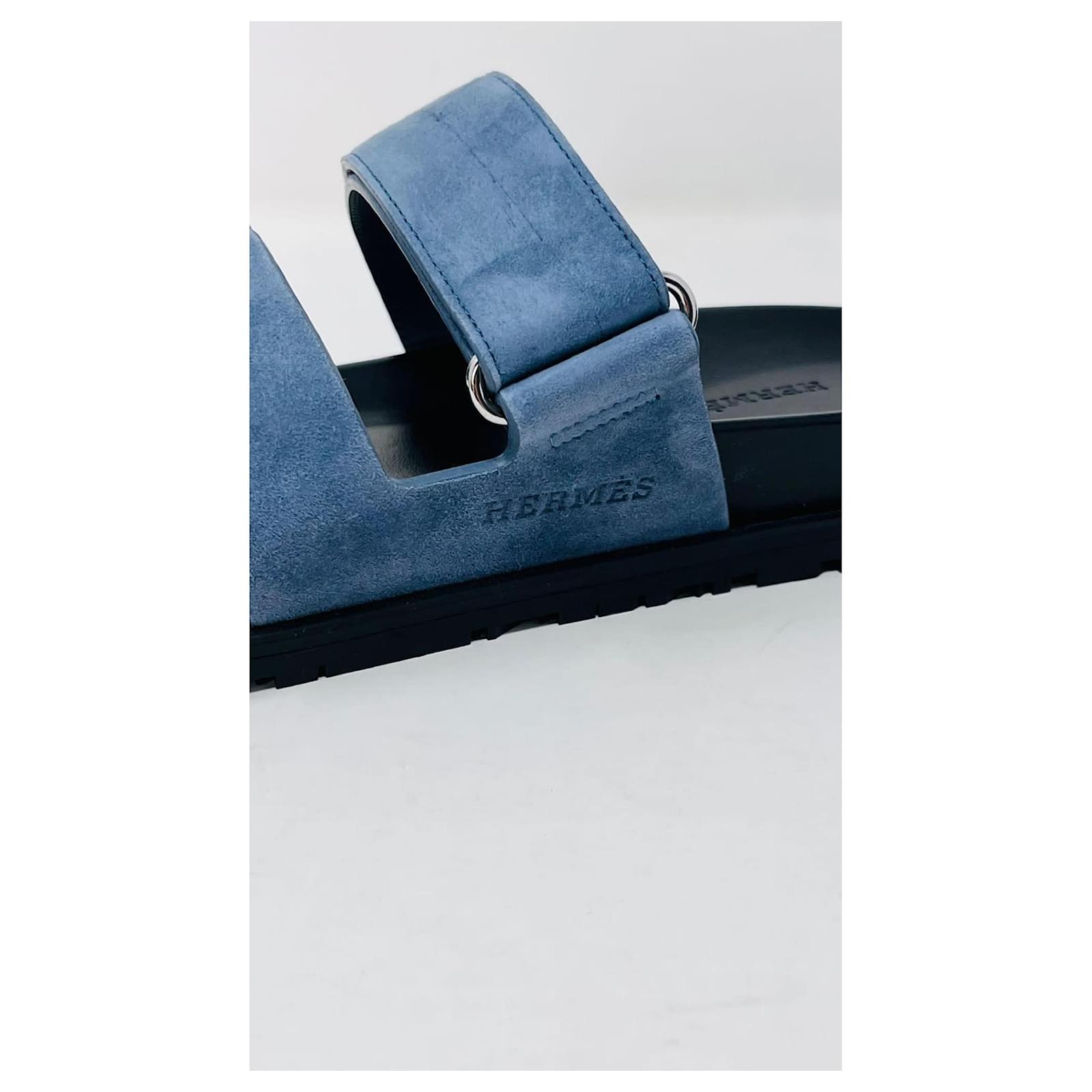Hermes Chypre Sandal Celestial Blue Epsom Leather (M) Men's