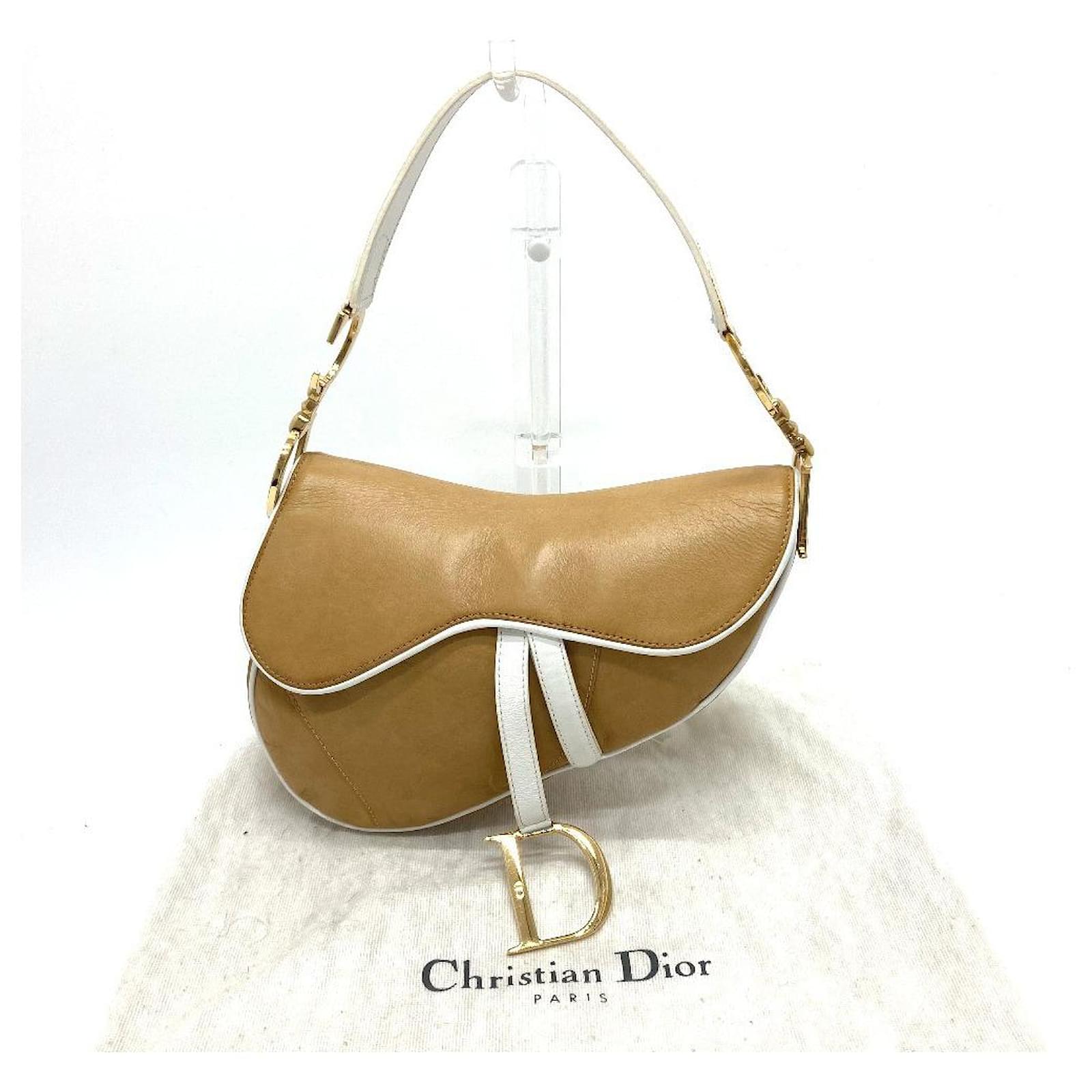 Christian Dior saddle bag MU0030 CD logo leather w/storage bag