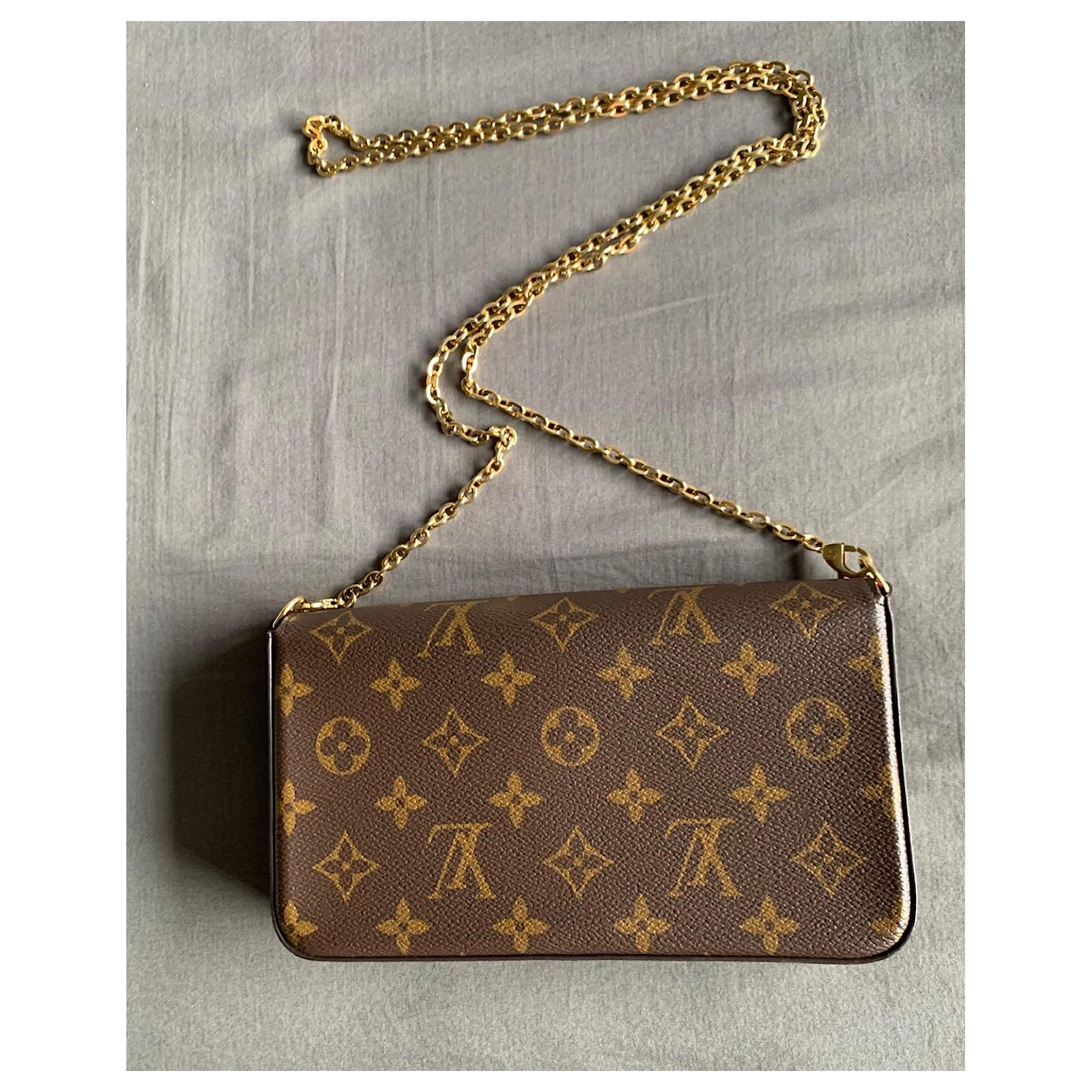 Louis Vuitton Pochette Felicie Sac bandoulière femme M61276 brun à  l'intérieur Fuschia (du rose) Toile ref.310078 - Joli Closet