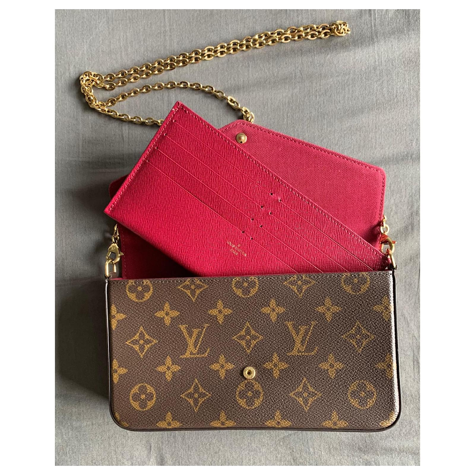 Louis Vuitton Pochette Felicie Sac bandoulière femme M61276 brun à  l'intérieur Fuschia (du rose) Toile ref.310078 - Joli Closet