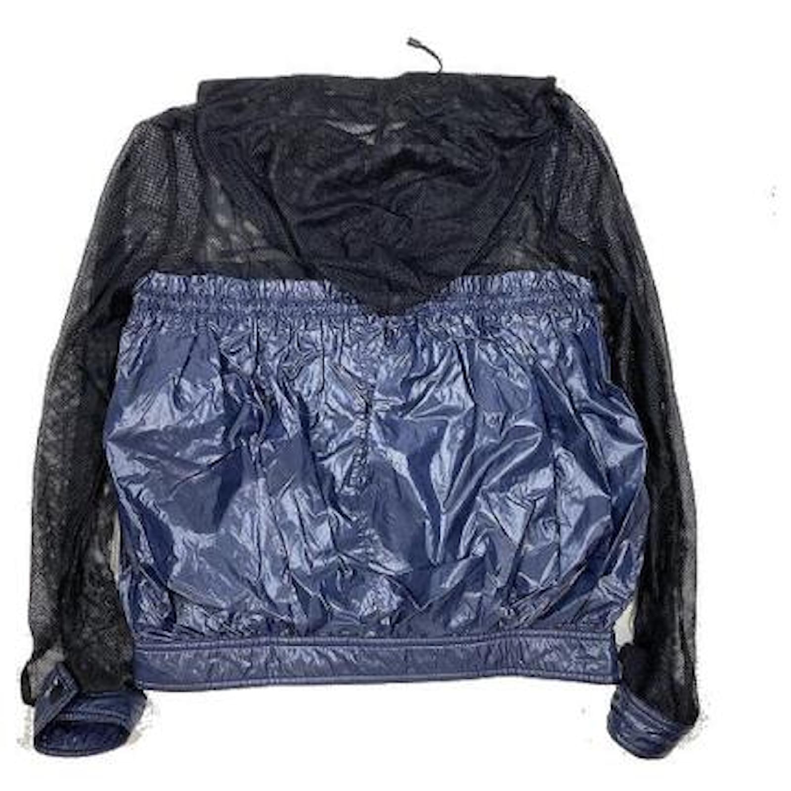 12SS CHANEL mesh nylon switching hood jacket jumper