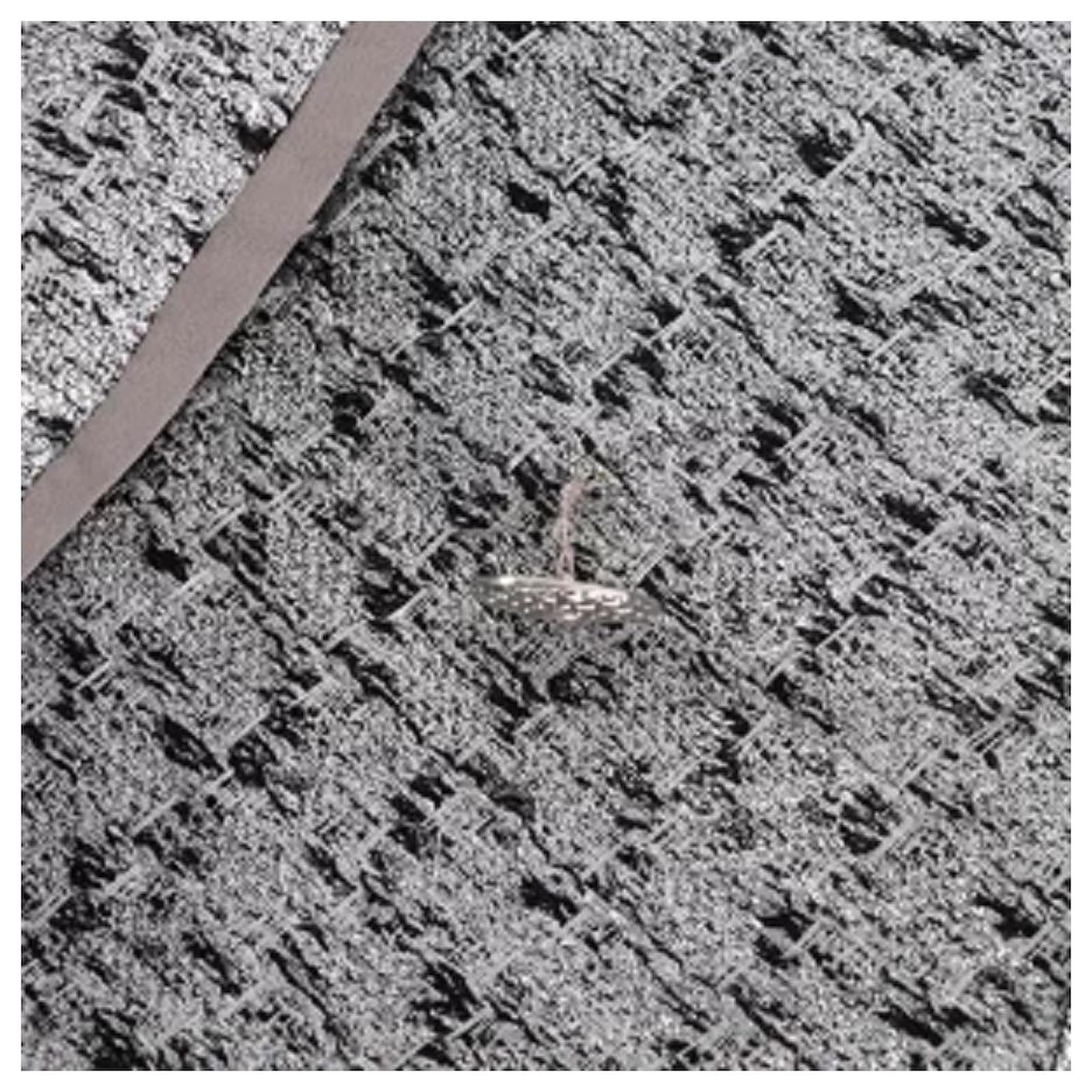 Chanel P47 Tweed jacket 36 Ladies Silver Coco Button Silvery