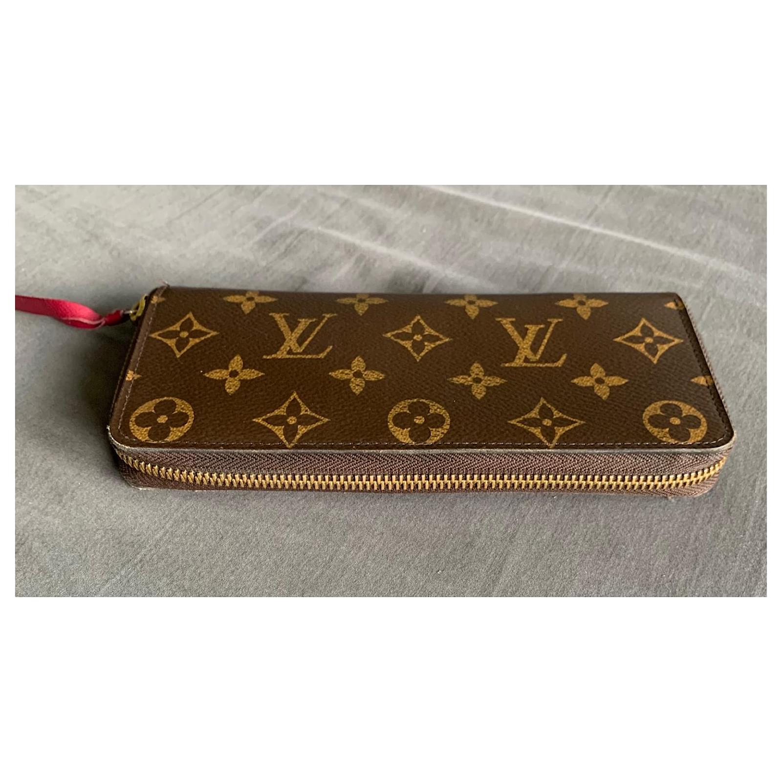 Louis Vuitton Clemence wallet Beige Dark brown Cloth ref.623869 - Joli  Closet