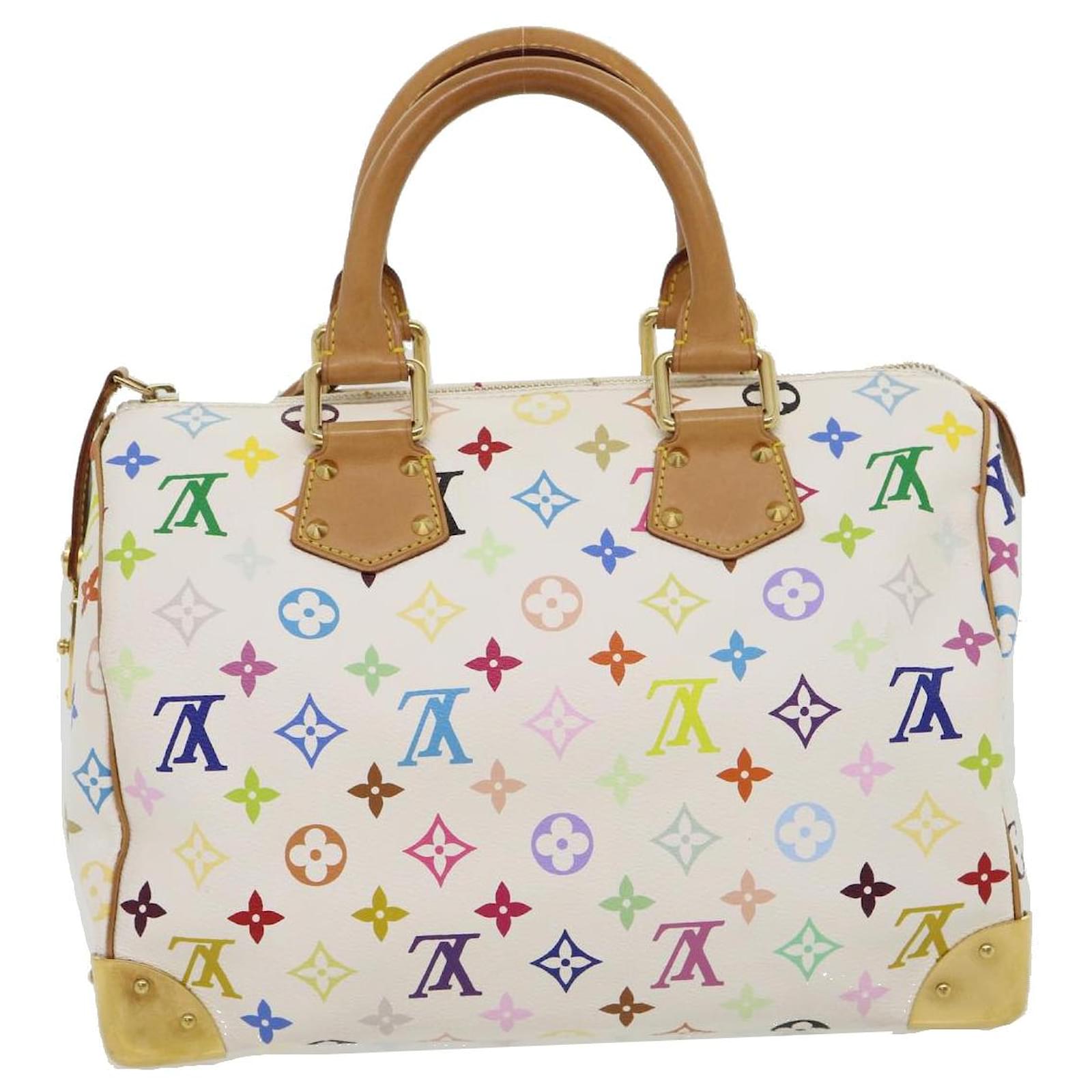 LOUIS VUITTON Monogram Multicolor Speedy 30 Hand Bag White M92643