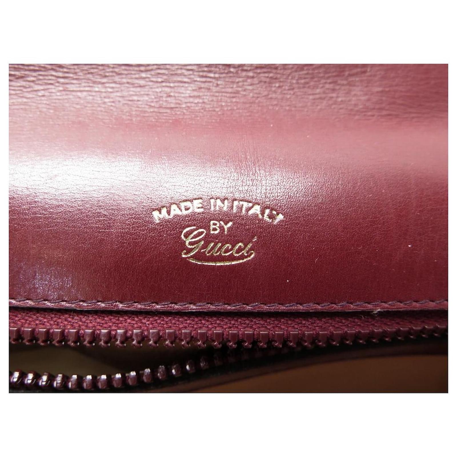 VINTAGE GUCCI HANDBAG IN BURGUNDY BOX LEATHER 29CM LEATHER HAND BAG PURSE  Dark red ref.624580 - Joli Closet