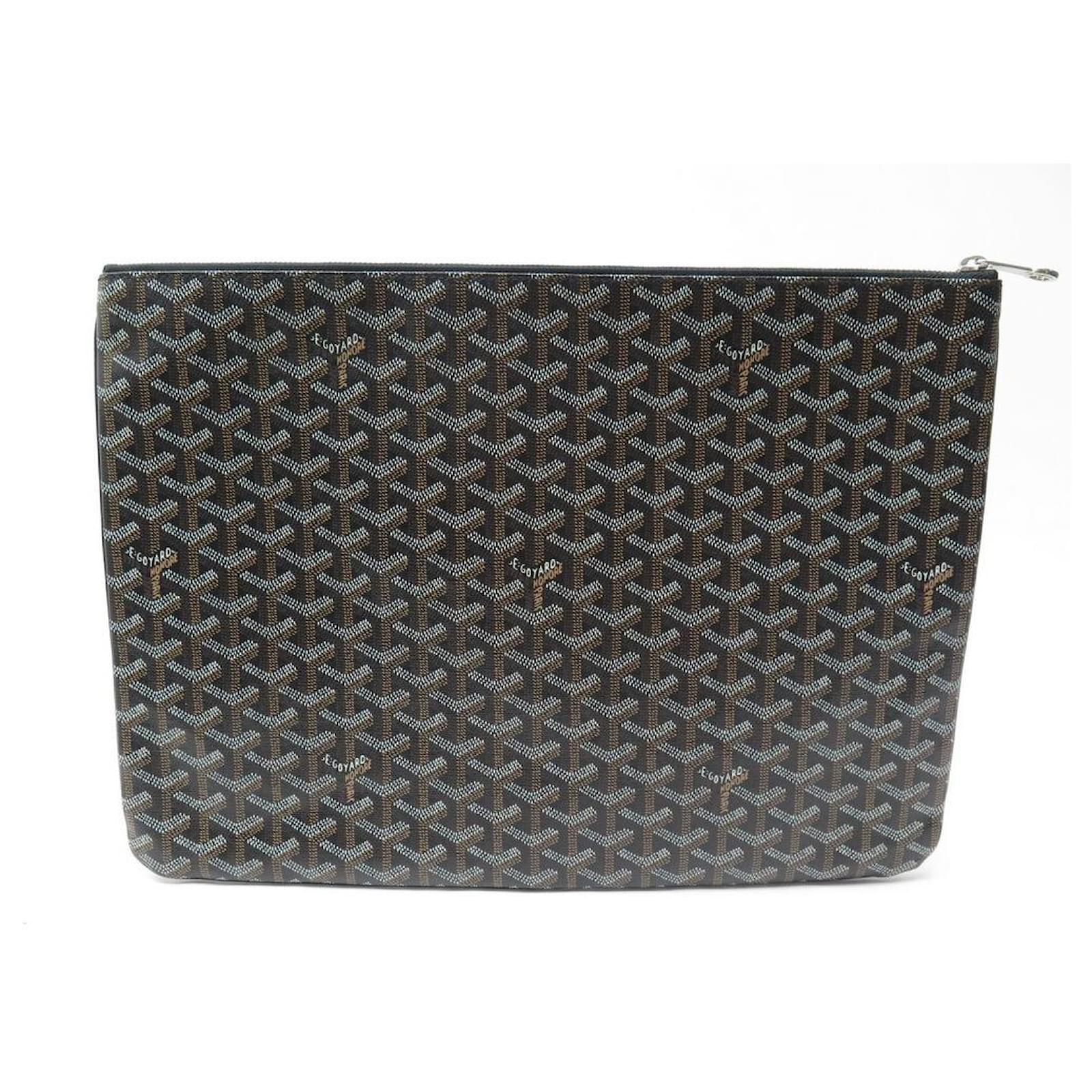 Goyard Senat Pouch GM White in Canvas/Calfskin with Palladium-tone - US