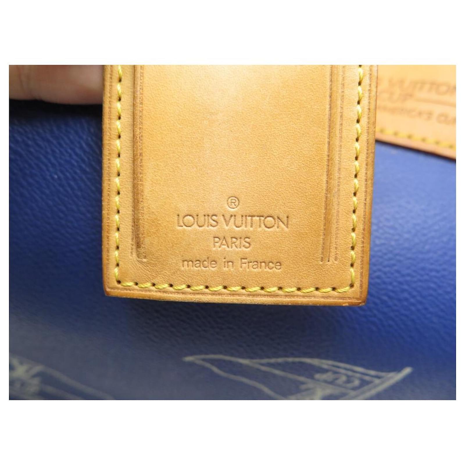 LOUIS VUITTON PLEIN AIR LONG KEEPALL LV AMERICA'S CUP BAG Blue Cloth  ref.624642 - Joli Closet