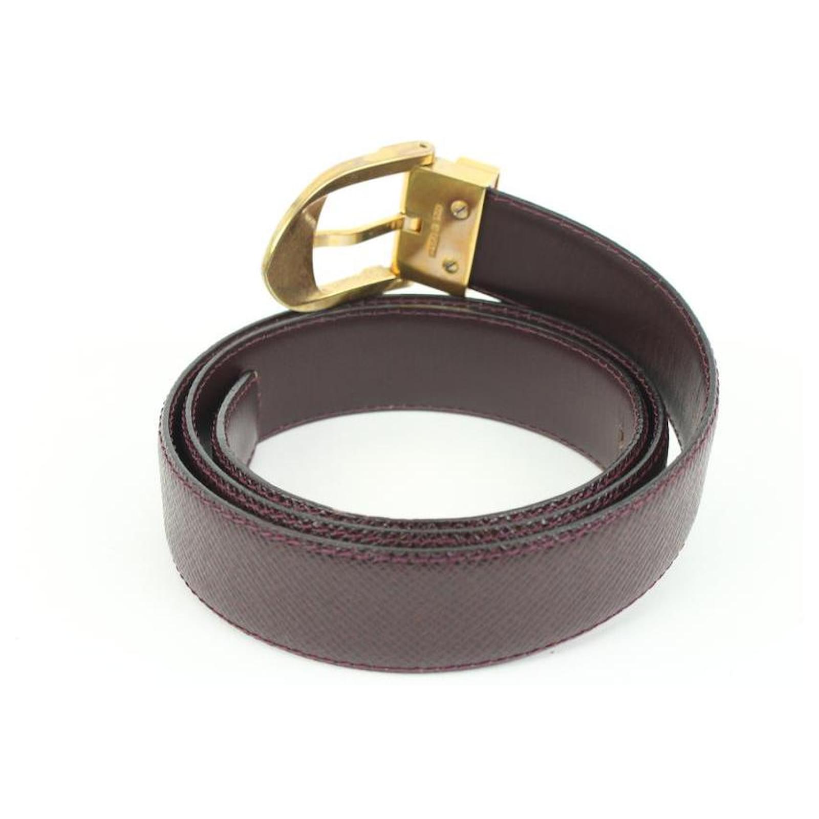 Authentic Louis Vuitton Black Epi Leather Ceinture Gold Buckle Belt Size 44