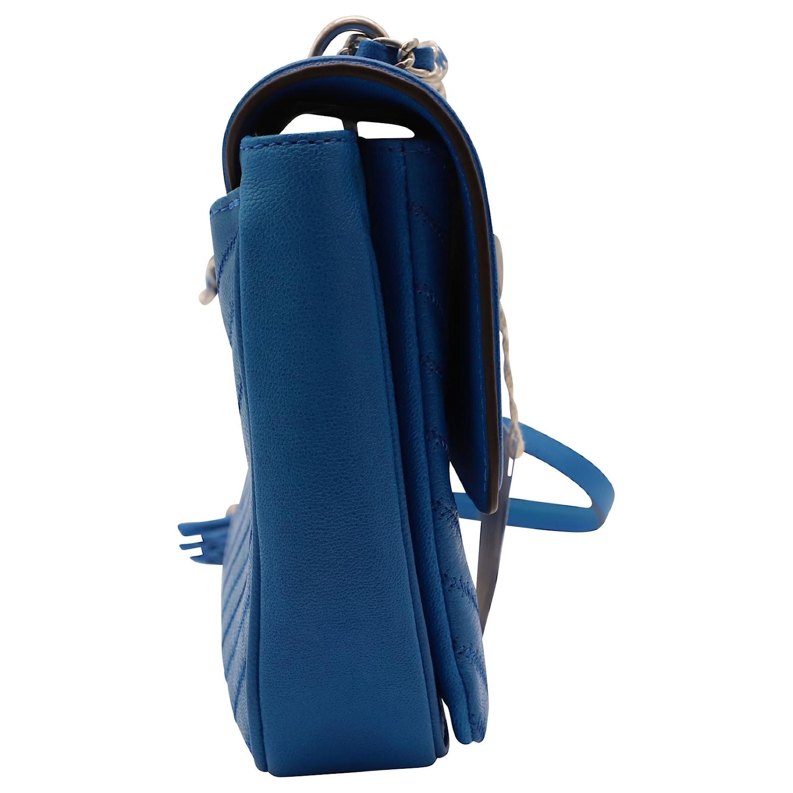 Tory Burch Fleming Convertible Shoulder Bag in Blue Leather ref.625028 -  Joli Closet