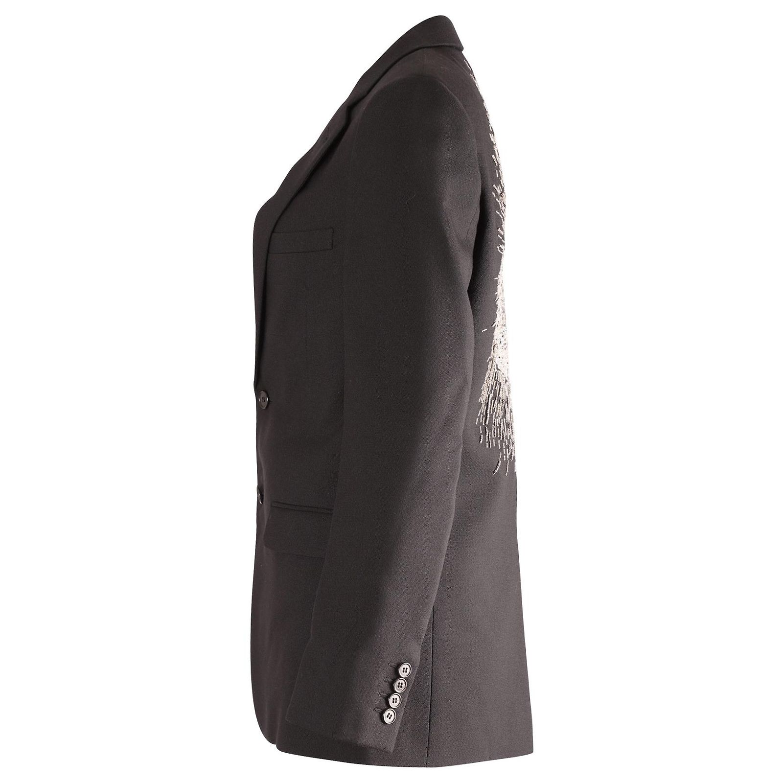 Veste Blazer Velours Noir Brodé Chico's Taille 1 - Occasion Excellent état - Style Floral