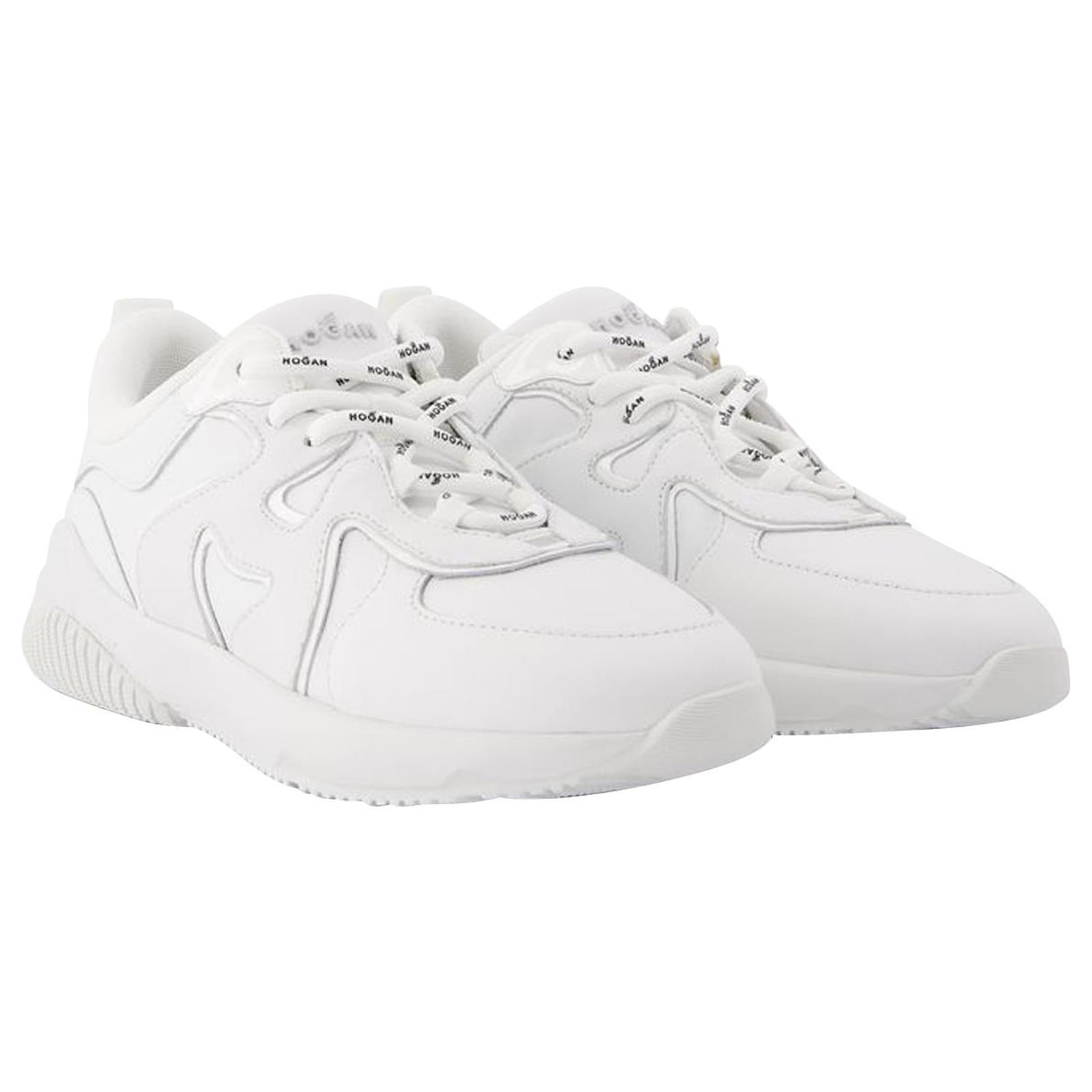 Hogan H597 Allacciato H Sneakers in White Leather ref.625721