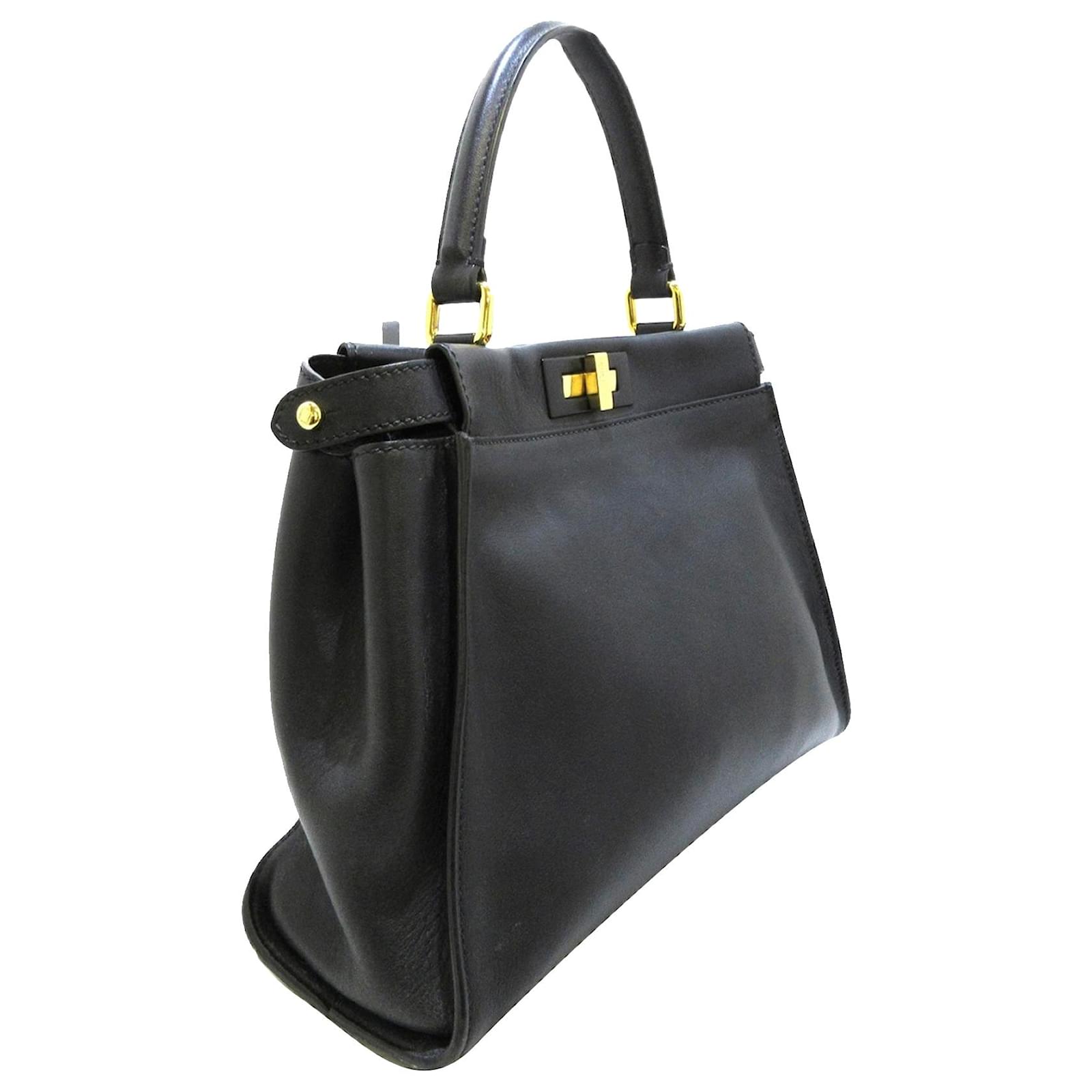 Fendi Black Peekaboo Leather Handbag Pony-style calfskin ref.626324 ...