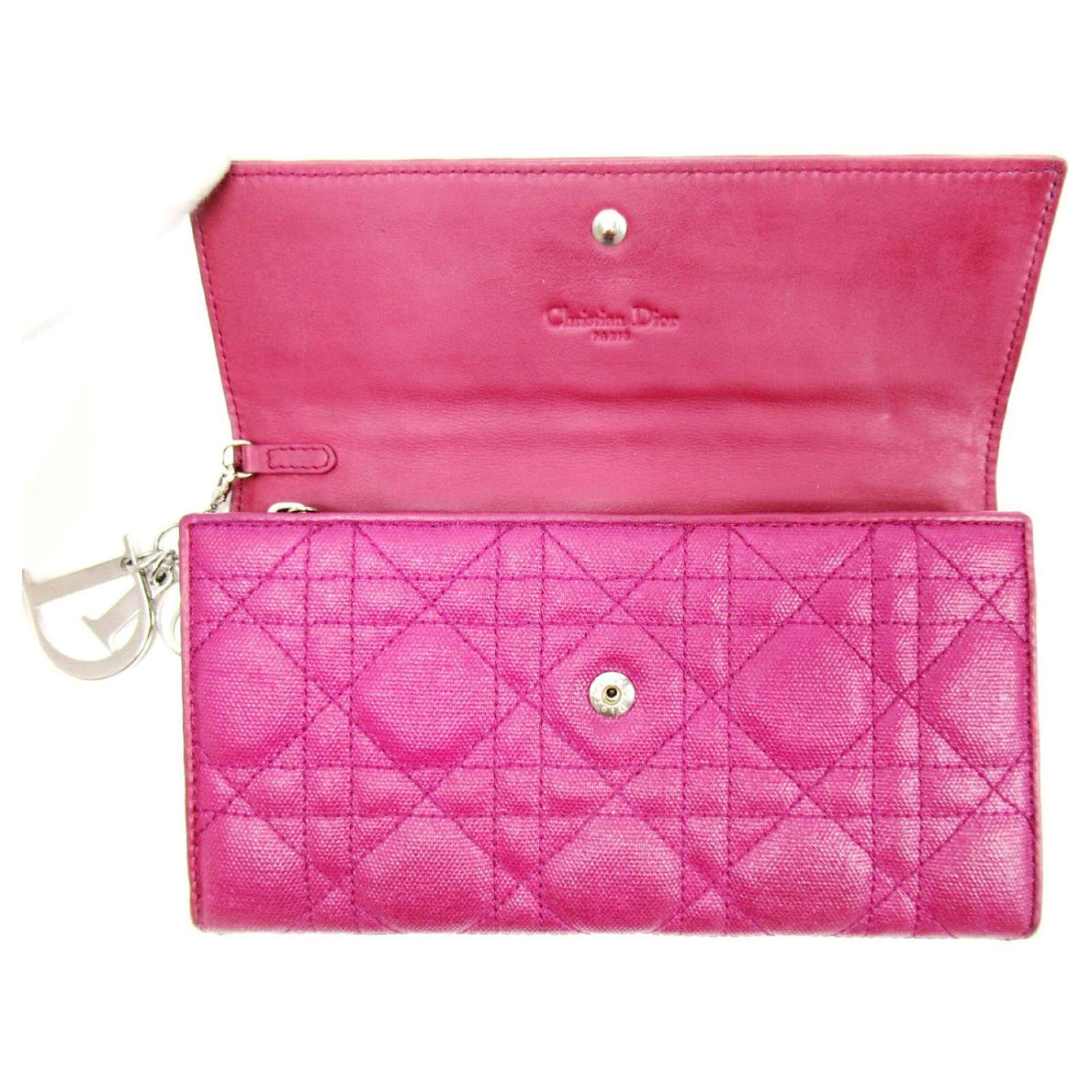 Christian Dior Wallets Pink Leather ref.626341 - Joli Closet