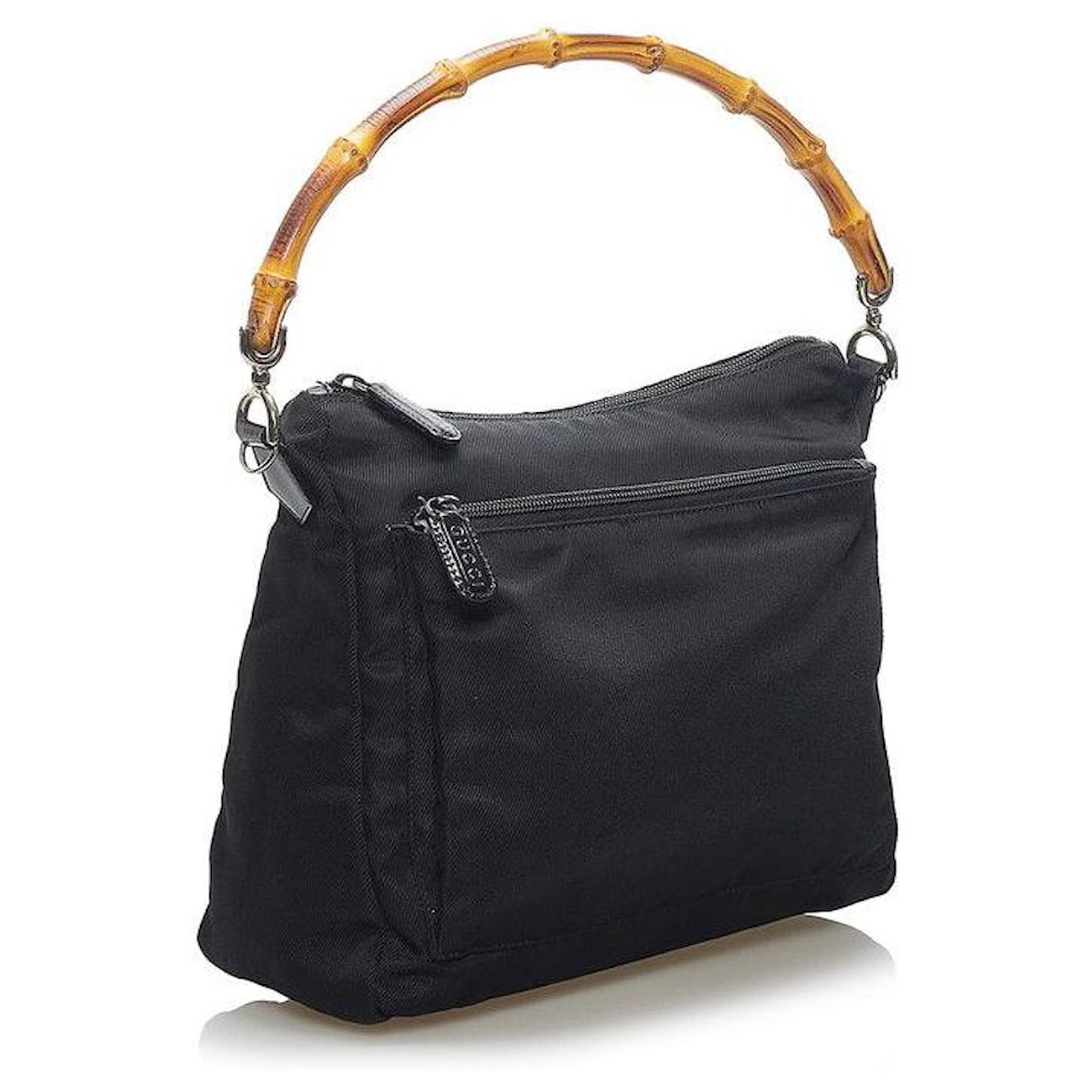 Gucci Nylon Bamboo Shoulder Bag Black ref.626528 - Joli Closet
