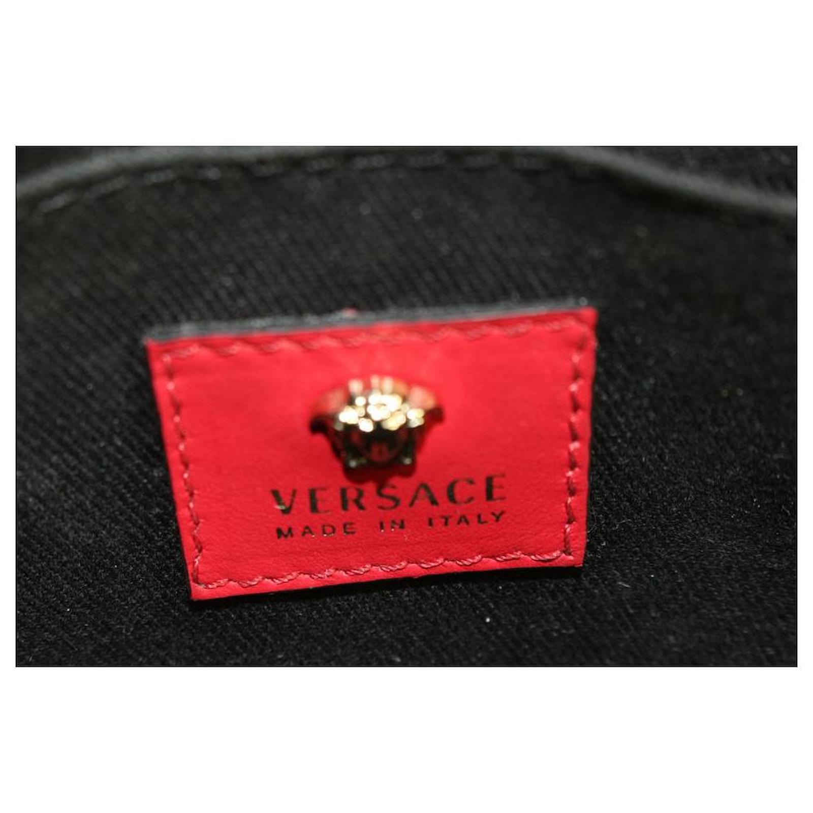 Versace Red Leather Medusa Camera Crossbody Bag 35v413s