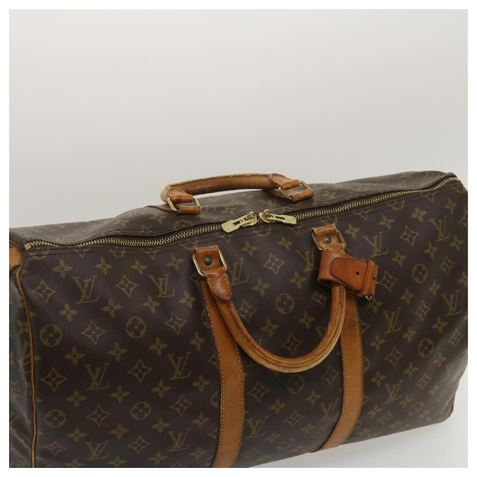 louis-vuitton-keepall-50-brown-cloth-ref-626732-joli-closet