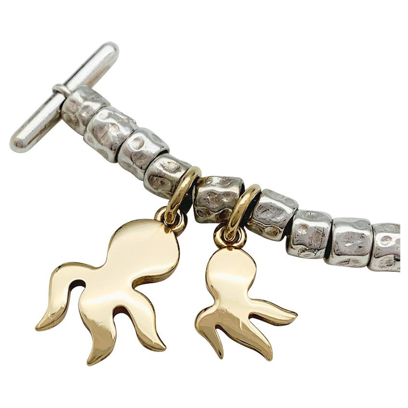 Dodo Pomellato Dodo charm bracelet, silver and gold. Yellow
