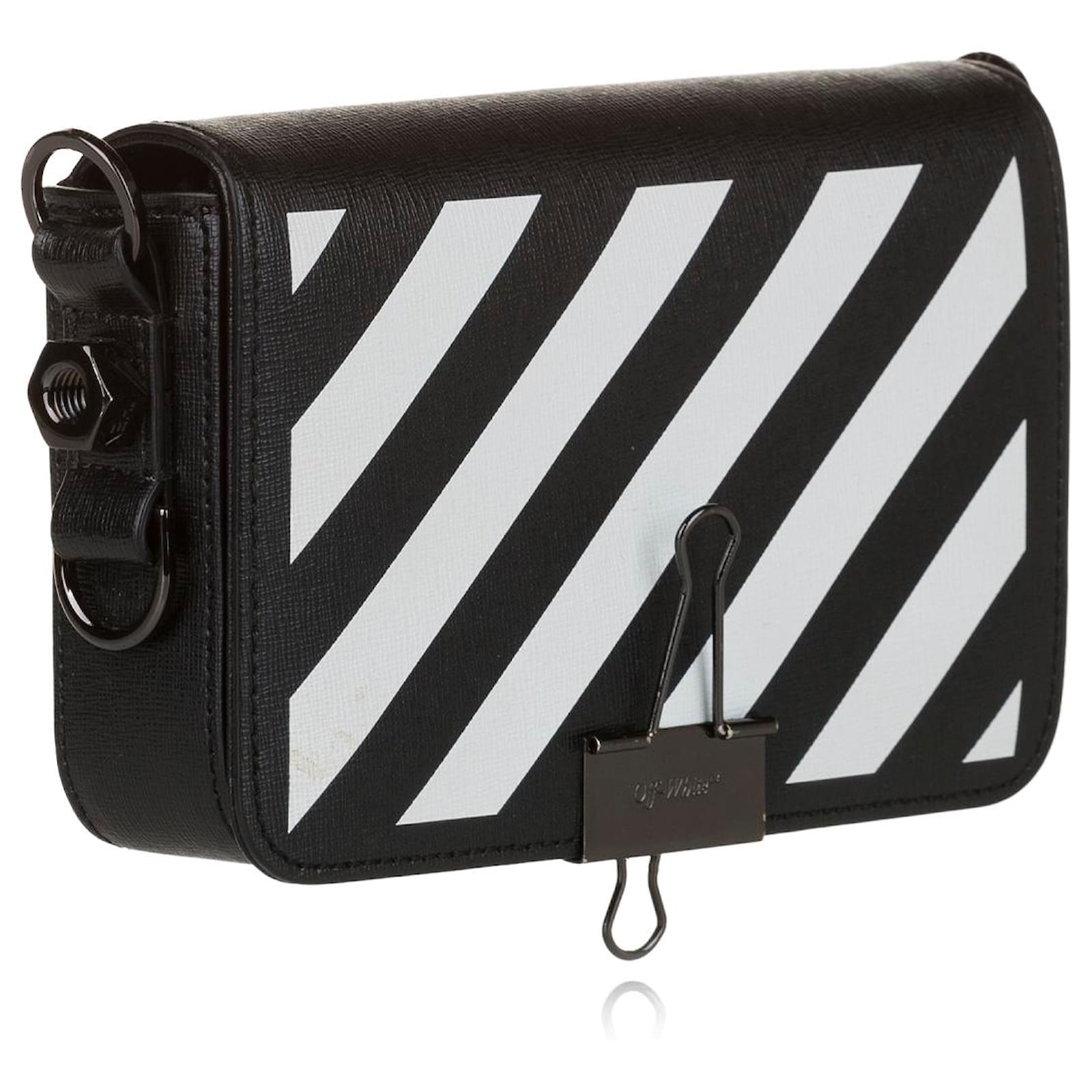 Off White Black Binder Clip Leather Pony-style calfskin ref.626946 ...