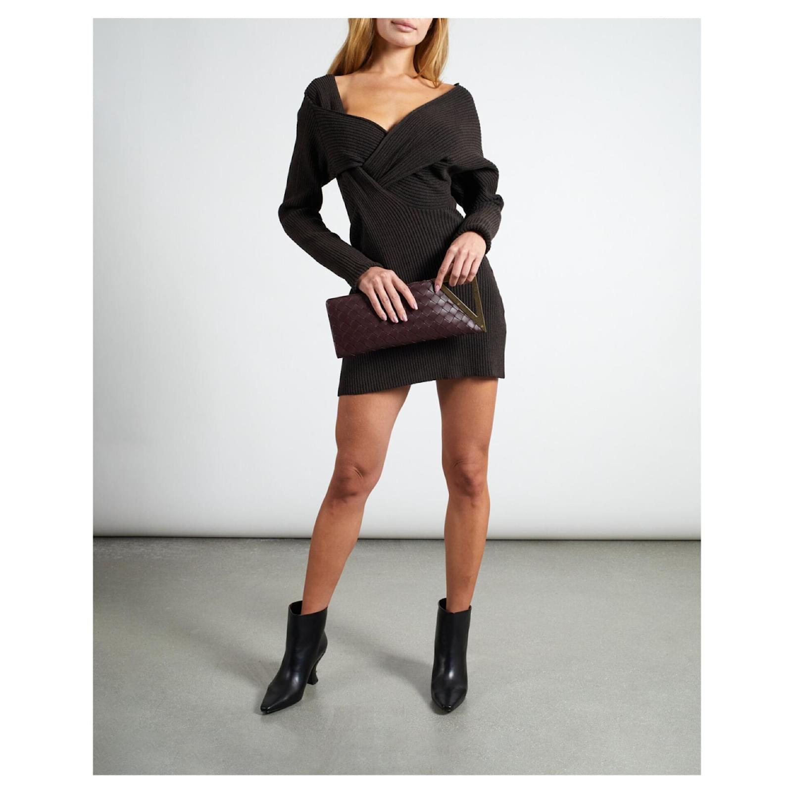 Bottega Veneta V-Neck Twist Knit Sweater Brown ref.627693
