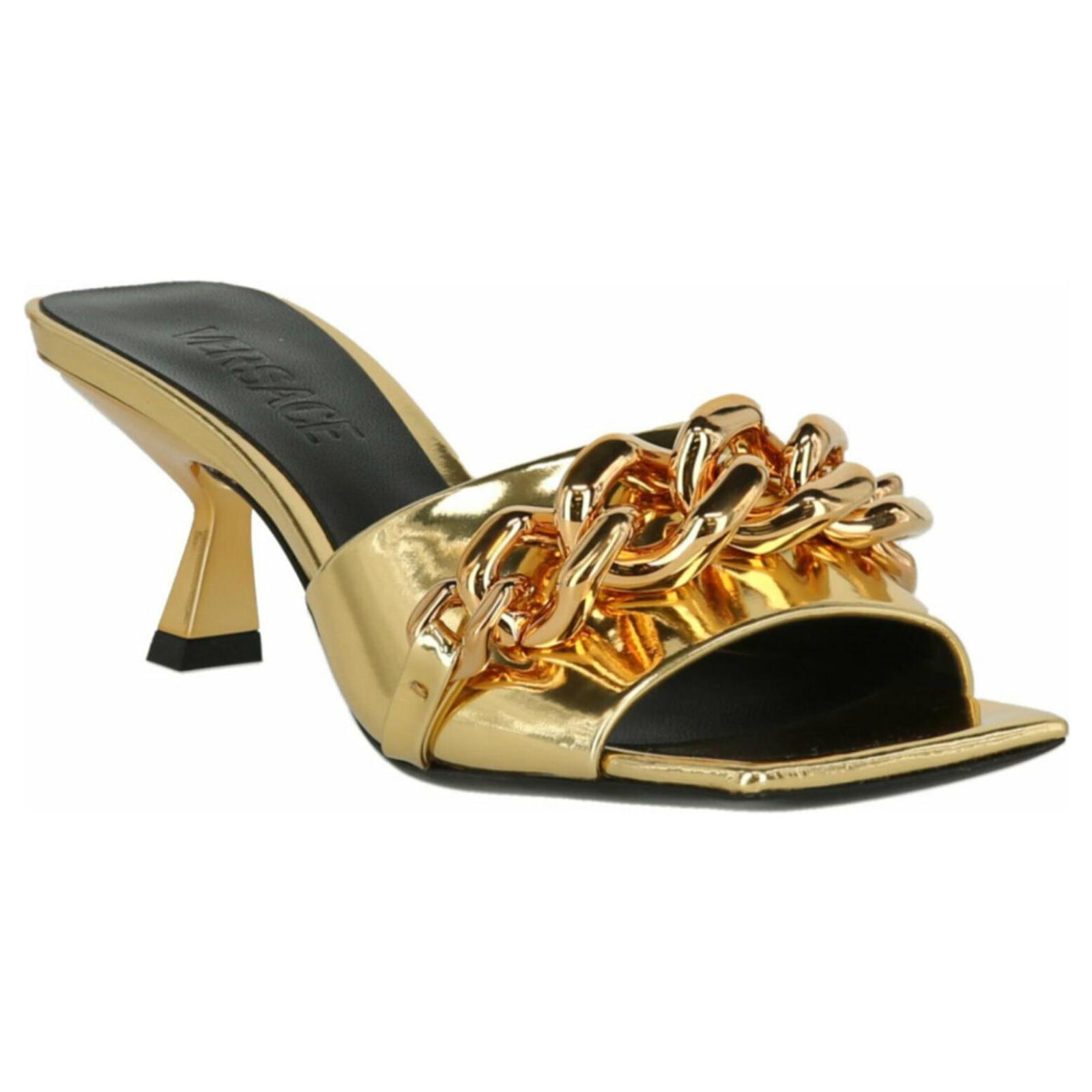 Gold Calfskin Mules main image 1