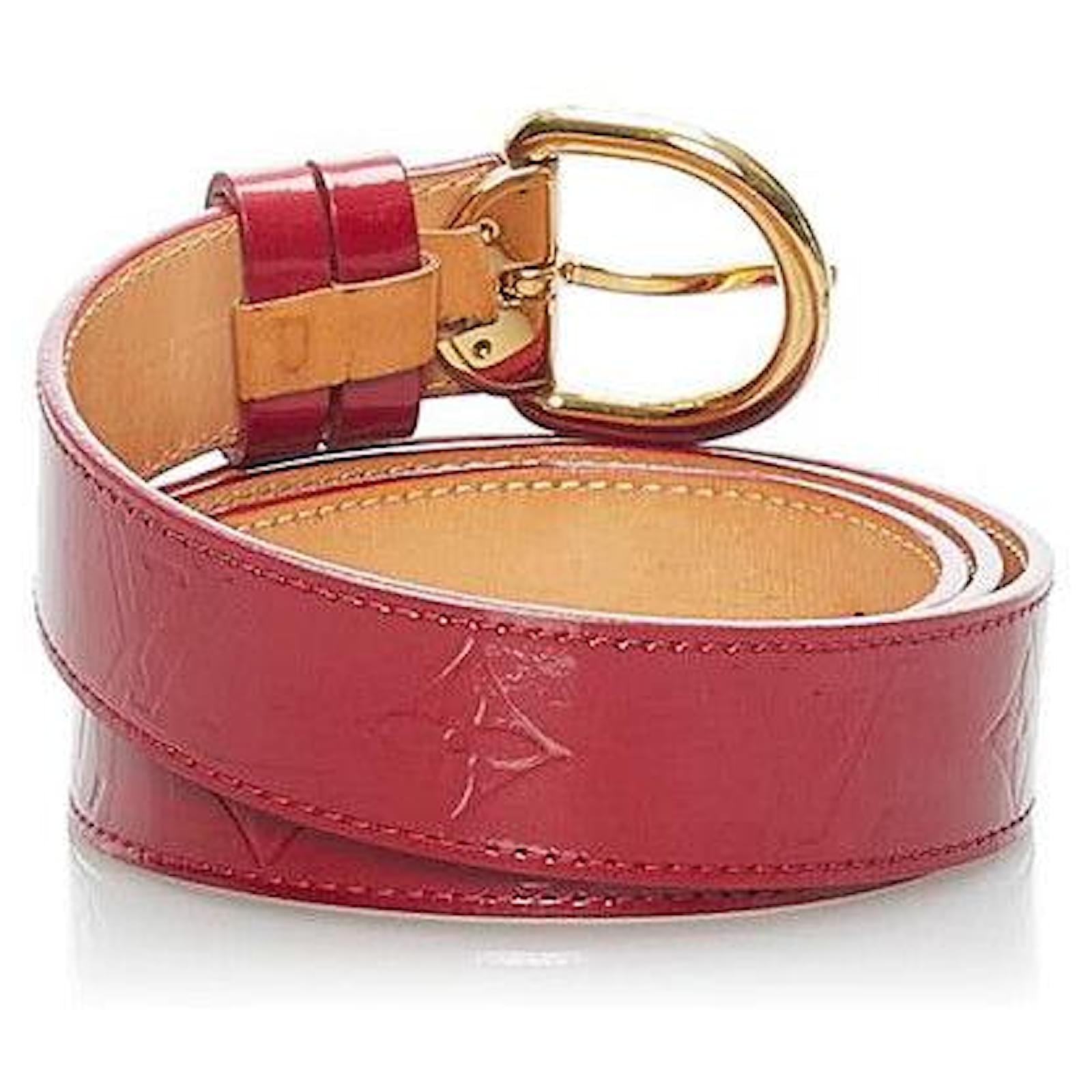 Louis Vuitton Monogram Vernis Ceinture Belt Red Leather Patent