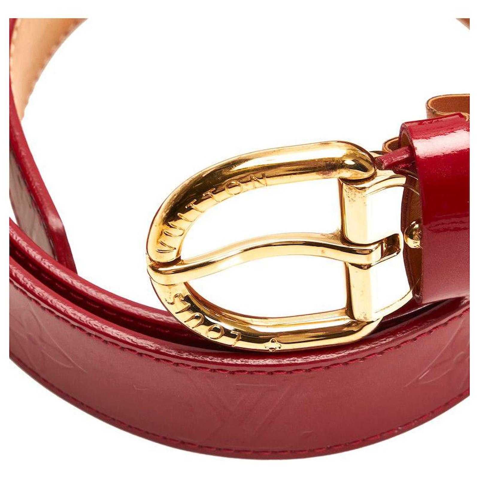 Louis Vuitton Monogram Vernis Ceinture Belt Red Leather Patent leather  ref.628204 - Joli Closet
