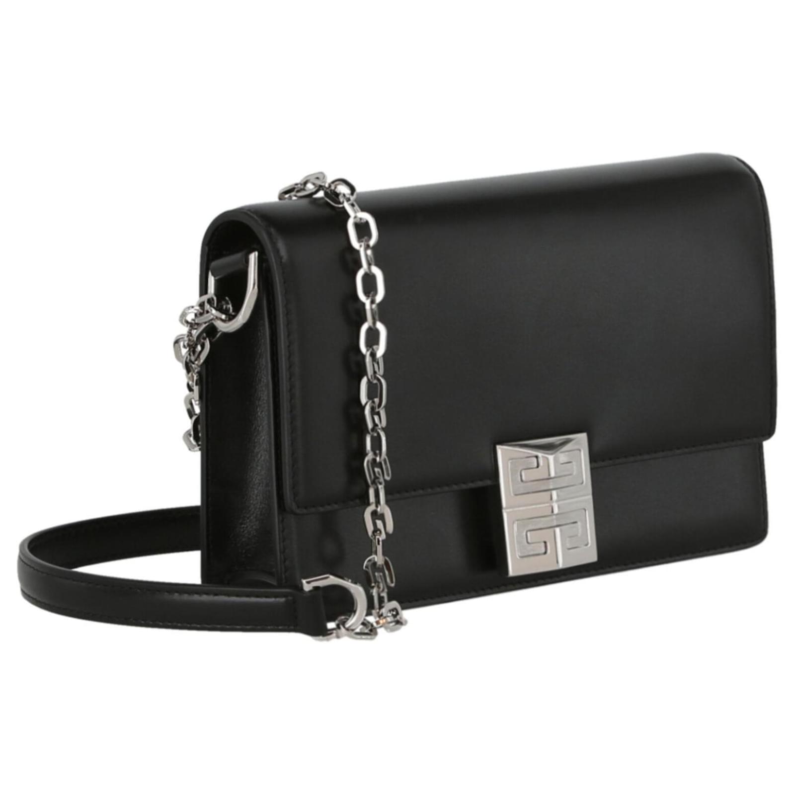 Givenchy Small 4G Chain Crossbody Bag Black Leather Ponystyle calfskin