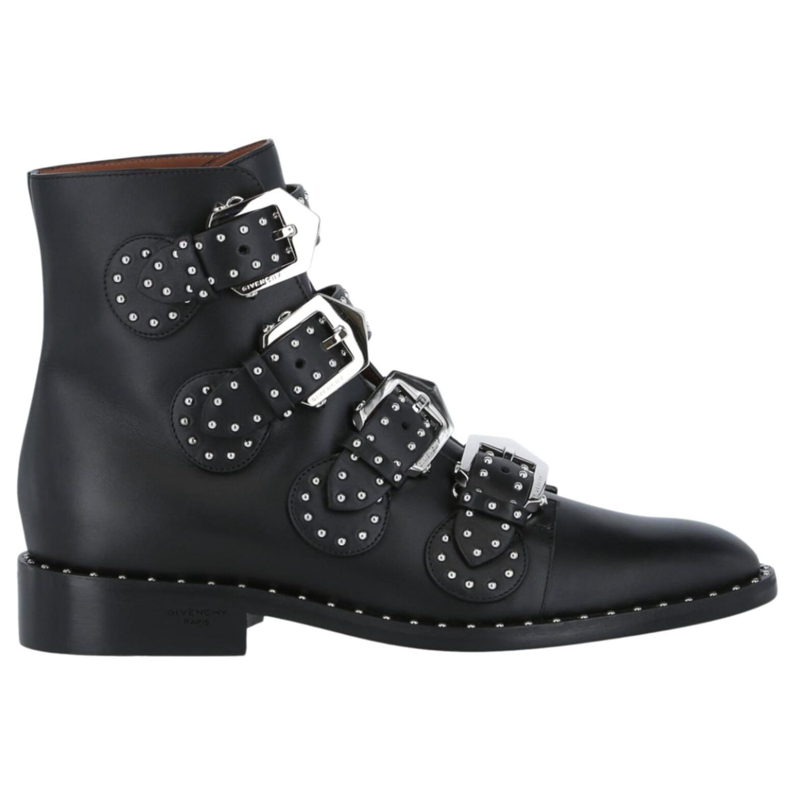 Givenchy Studded Leather Ankle Boot Black Pony-style calfskin ref ...