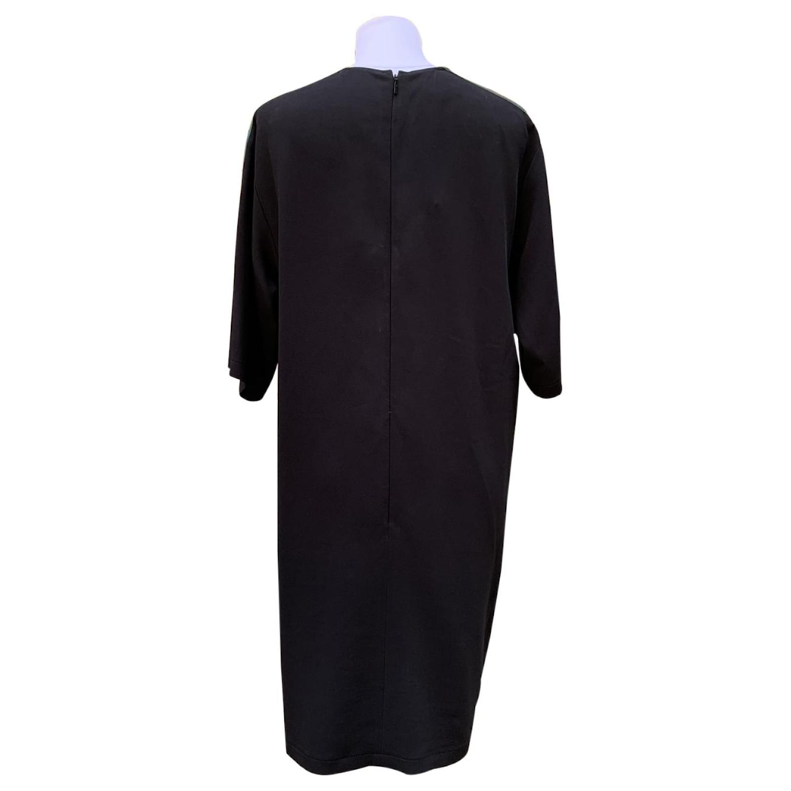 Gucci Black Tunic Web Trim Casual Short Sleeve Dress Size 42