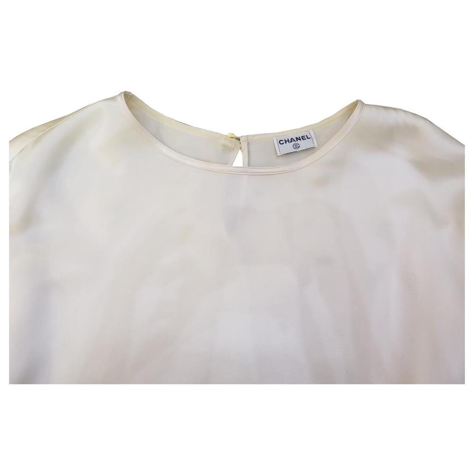 chanel white blouse xl