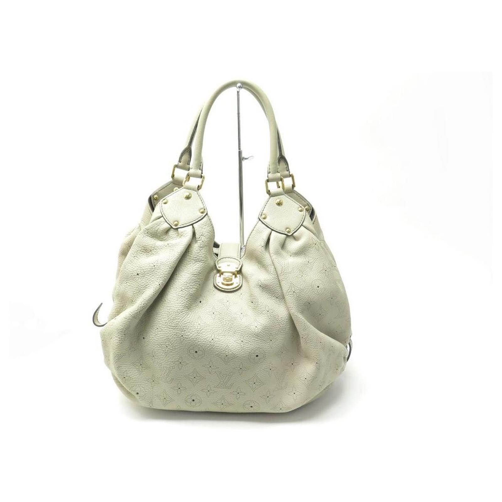 Louis Vuitton White Mahina Perforated Leather Solar PM Hobo Bag