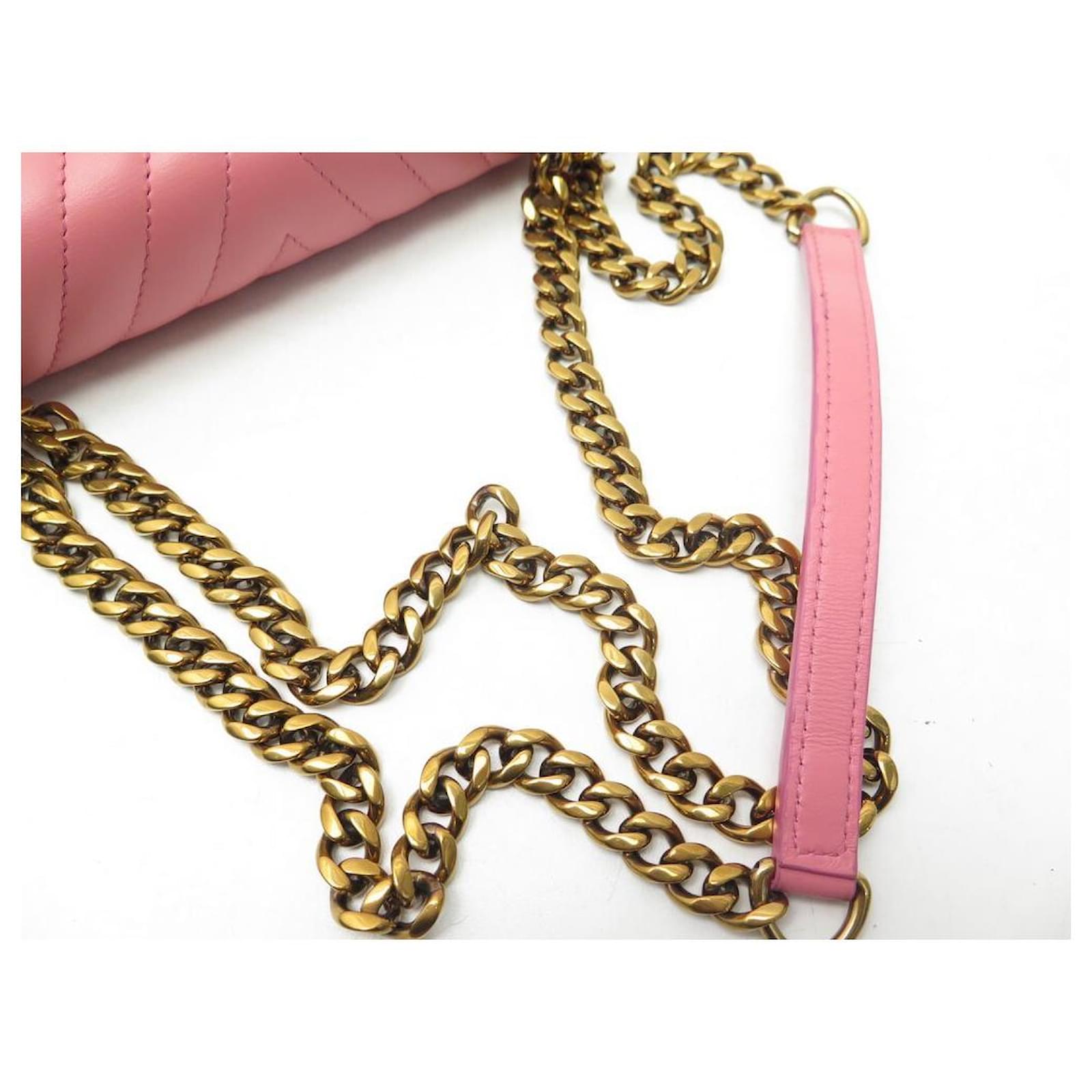 NEW LOUIS VUITTON NEW WAVE CHAIN BANDOULIERE HANDBAG IN PINK