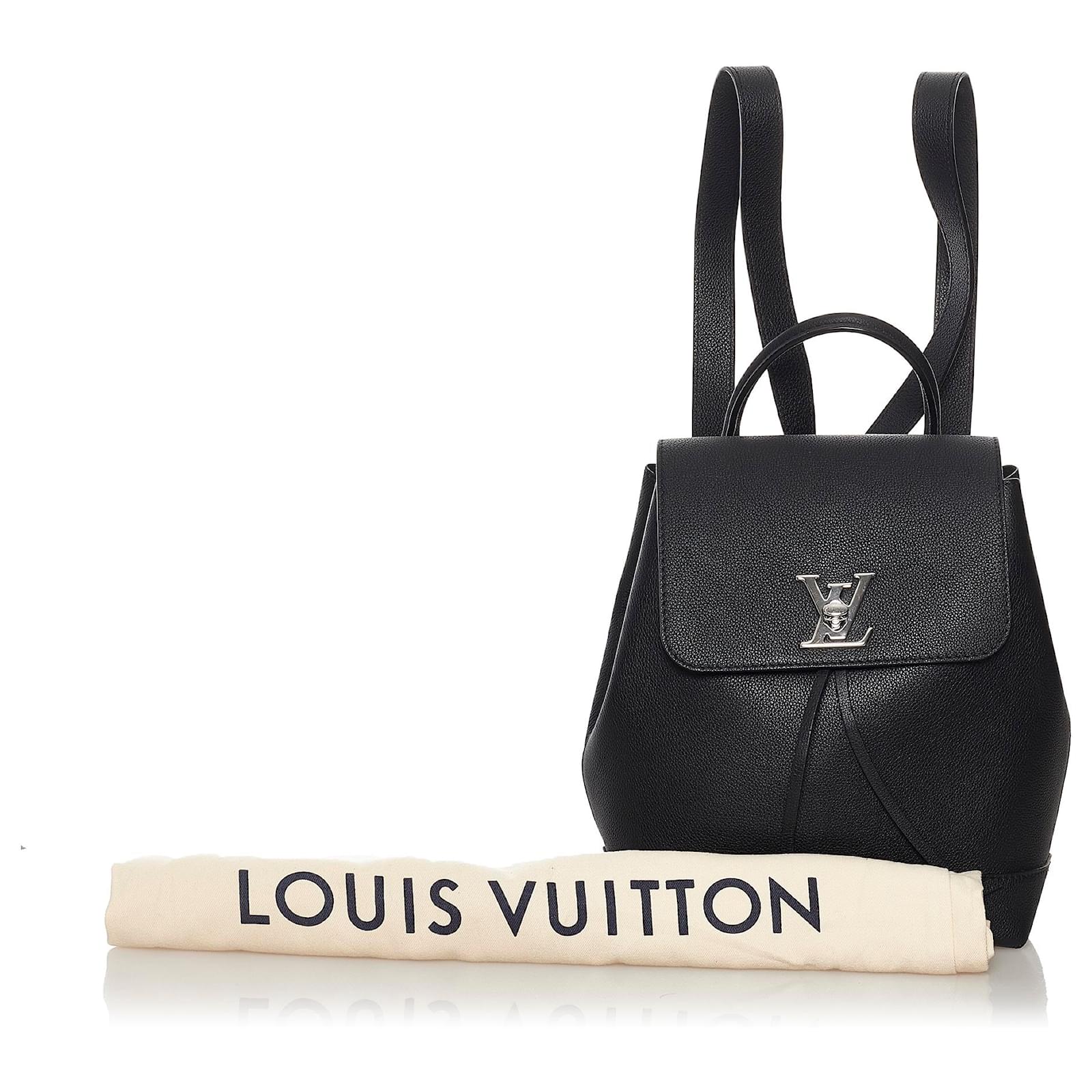 Mochila negra LockMe de Louis Vuitton Negro Cuero Becerro ref