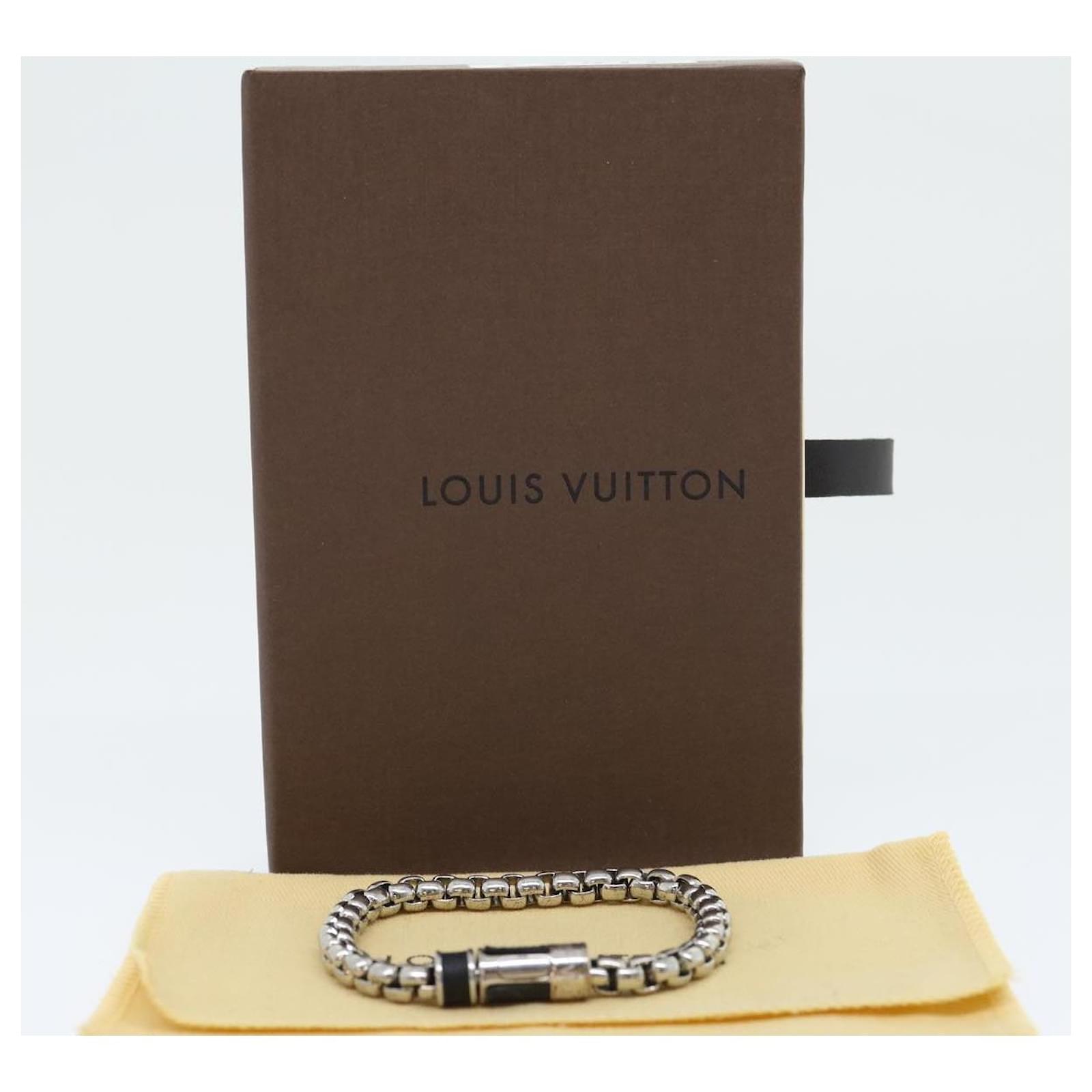 LOUIS VUITTON Monogram Eclipse Bracelet Chain Bracelet metal Silver Auth  31032 Silvery ref.630560 - Joli Closet