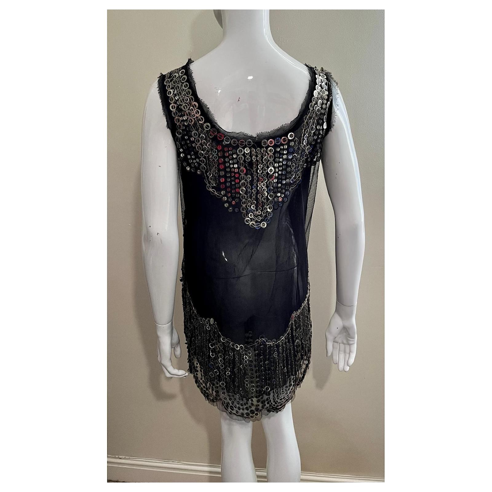 anna sui sequin dress Anna Sui Silver Maxi Dress
