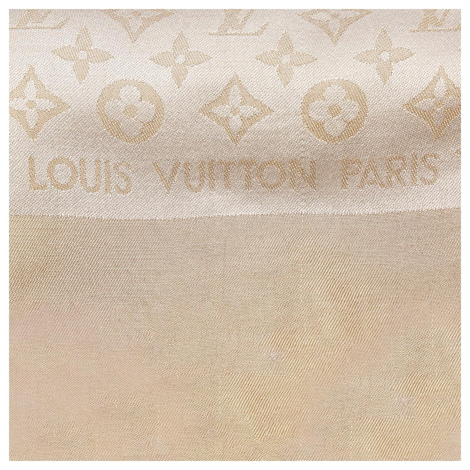 LOUIS VUITTON Silk Monogram Minimalle Square Scarf Brown 1287963