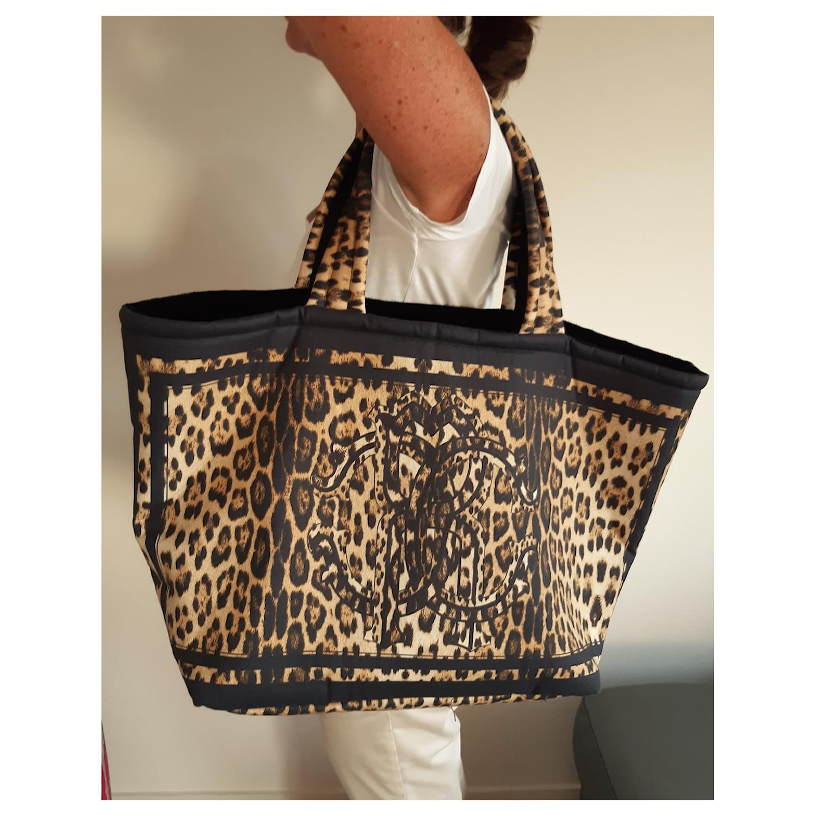 Roberto Cavalli Beachwear Black Leopard print Cotton ref