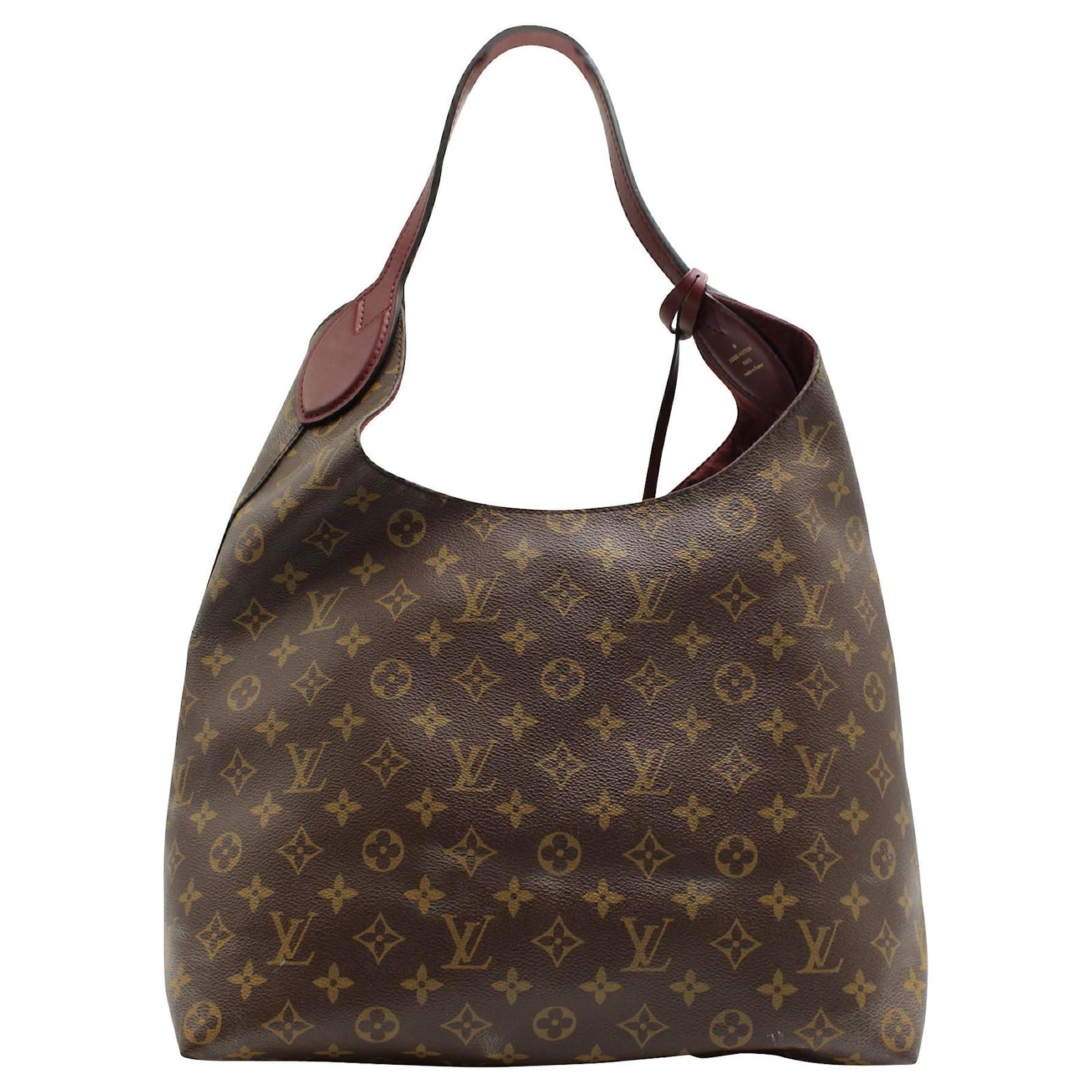 Louis Vuitton Flower Hobo Bag Monogram Canvas Brown Leather ref