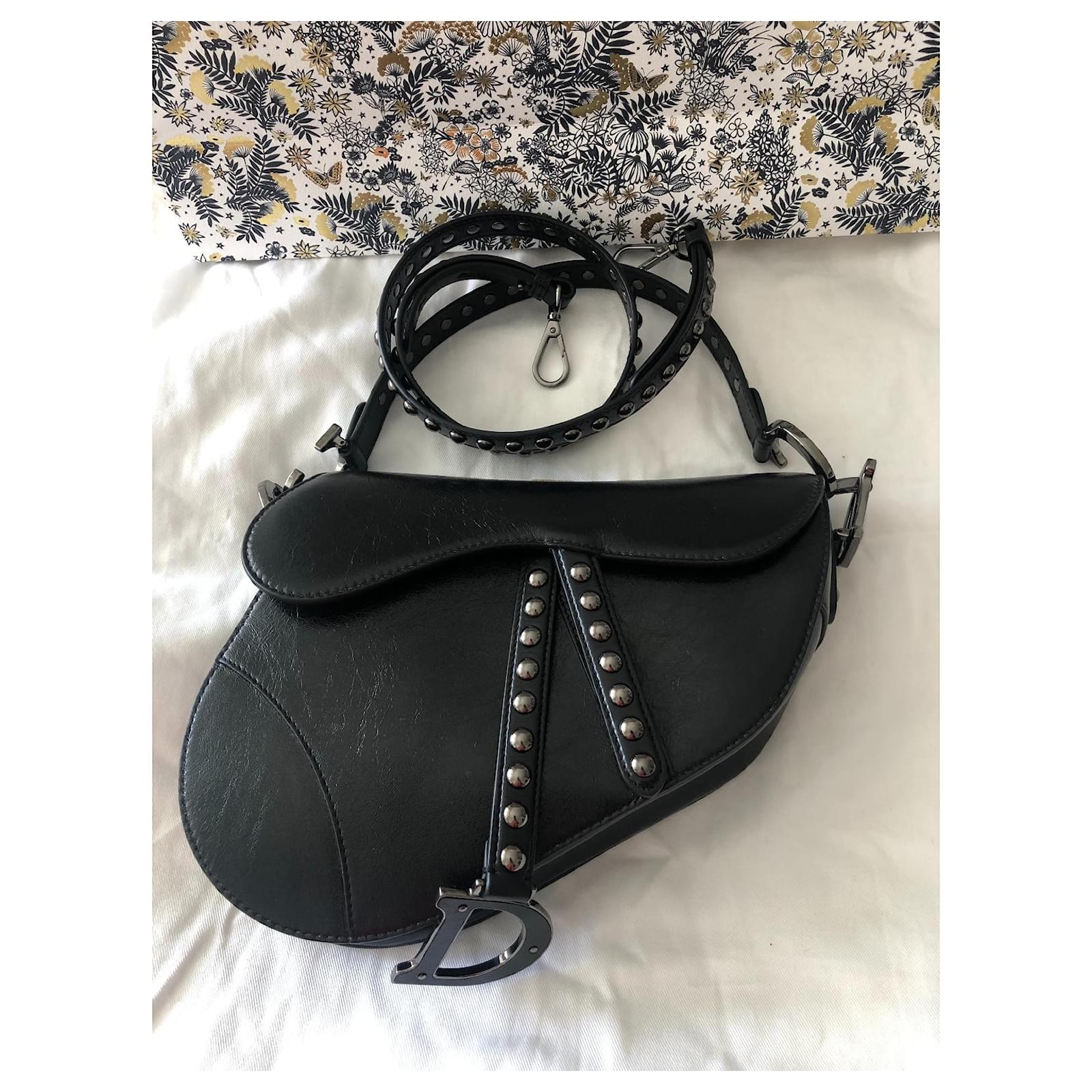 Dior Saddle bag with shoulder strap Black Multiple colors Gold hardware  Leather ref.268760 - Joli Closet