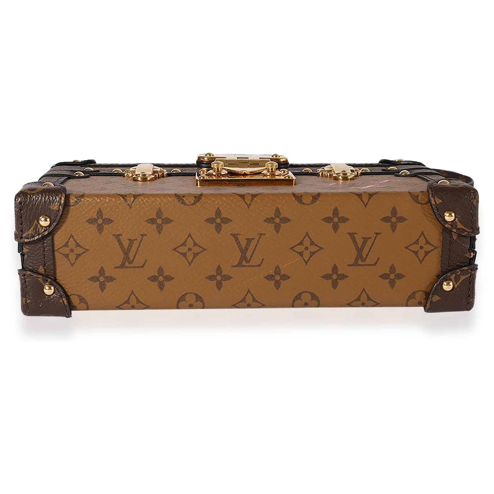 Louis Vuitton Petite Malle Handbag Reverse Monogram Canvas Brown 7973870