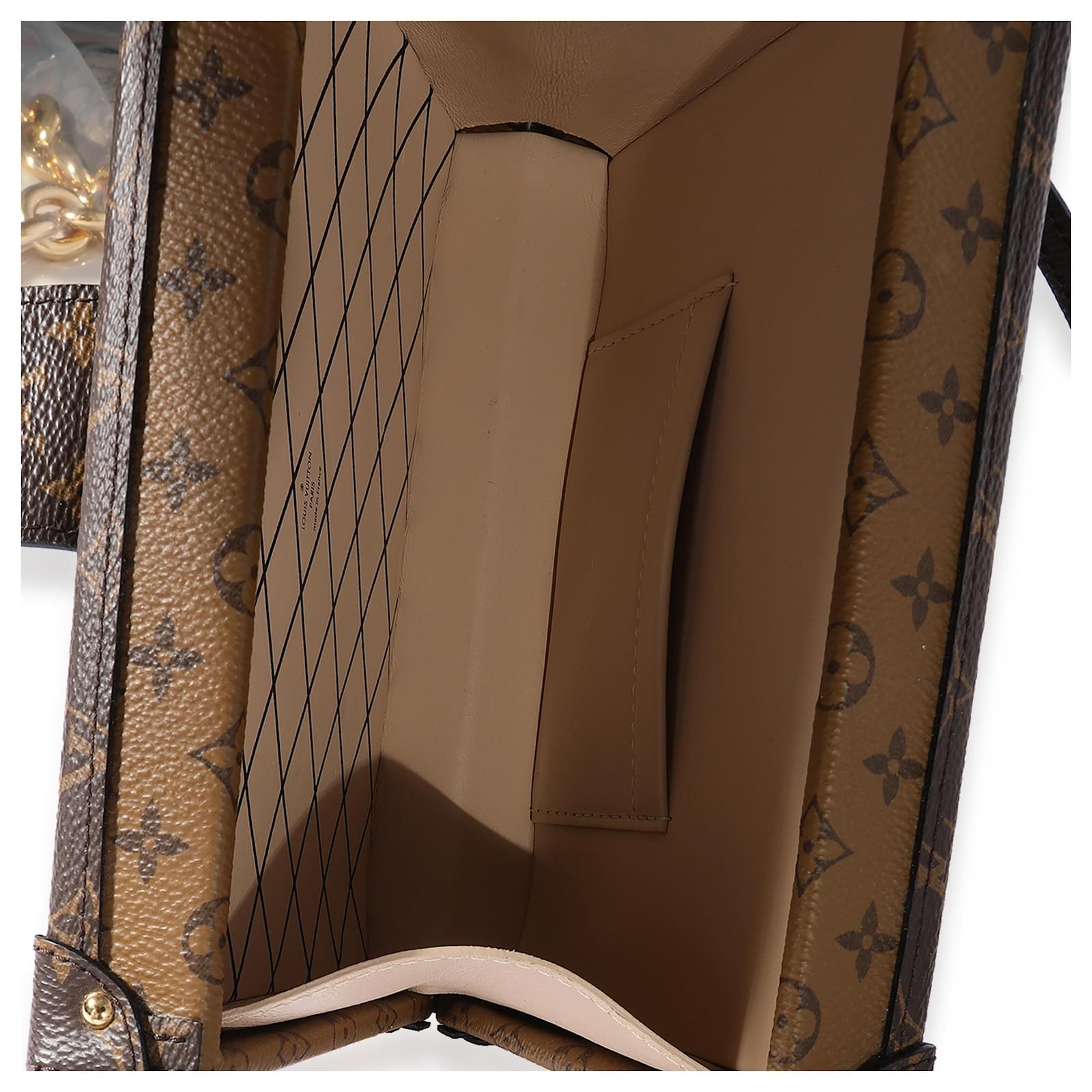 Louis Vuitton Petite Malle Handbag Reverse Monogram Canvas Brown 7973870
