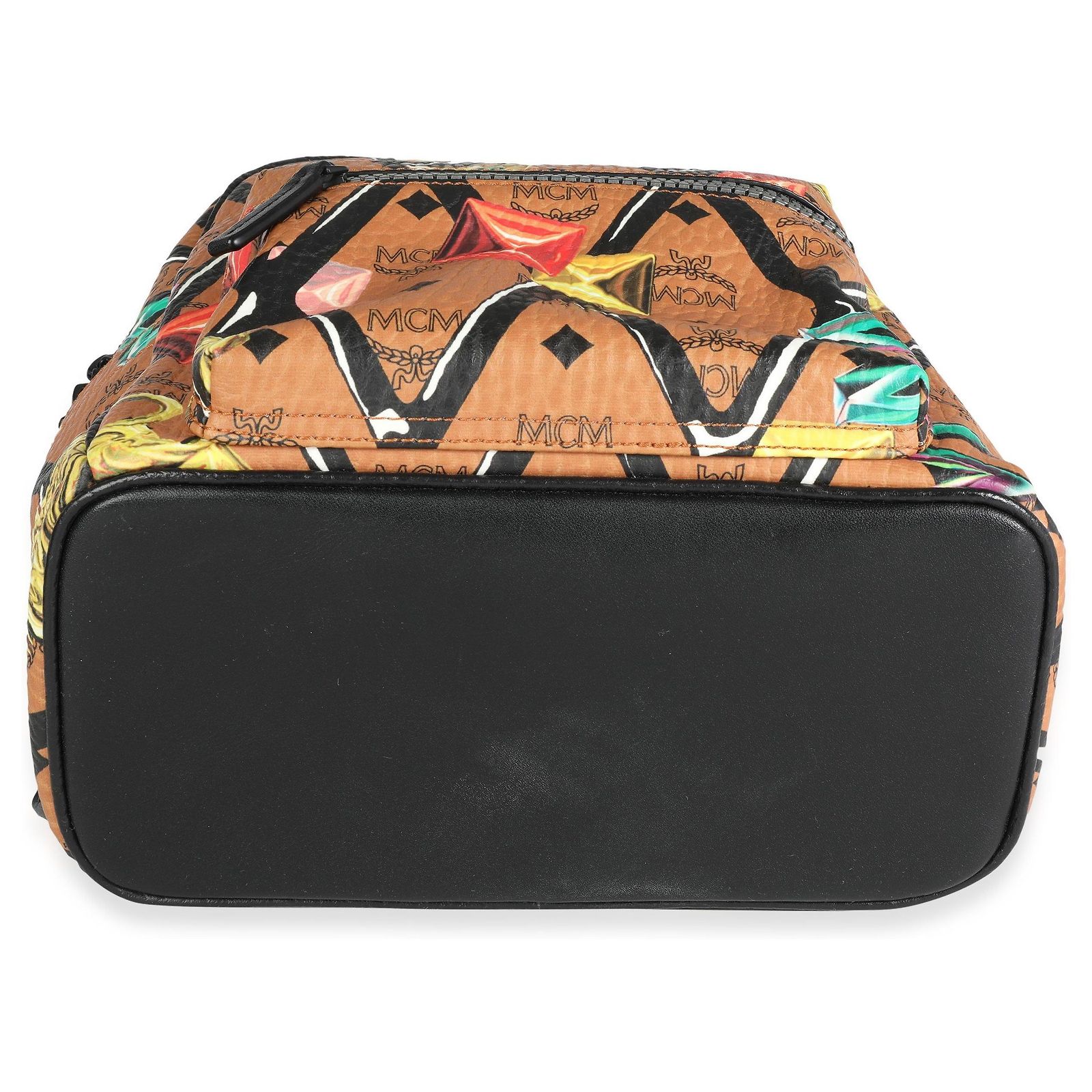 Mcm Cognac Visetos & Rombi Löwenmotiv Kleiner Stark-Rucksack  display picture 3