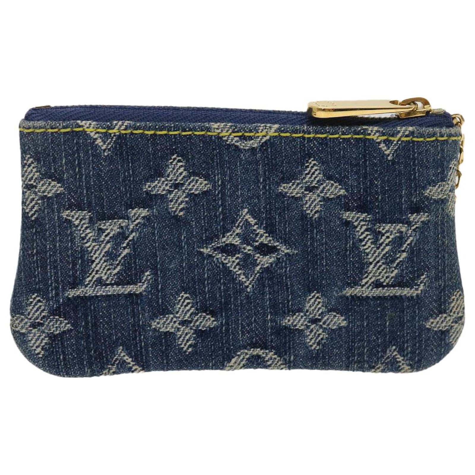 Louis Vuitton Black Monogram Denim Pochette Cles Key Pouch