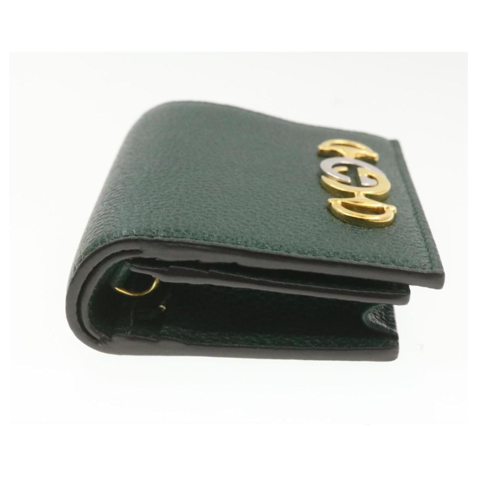 Gucci Zumi Grainy Leather Continental Wallet Dark Green
